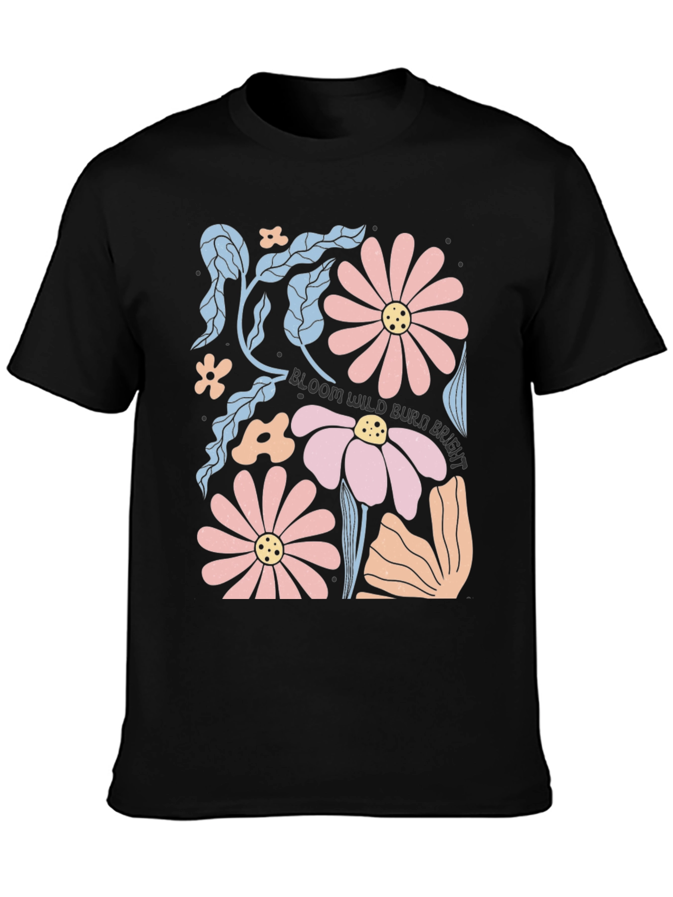 Black Bloom Wild Burn Bright Graphic Tee view 3