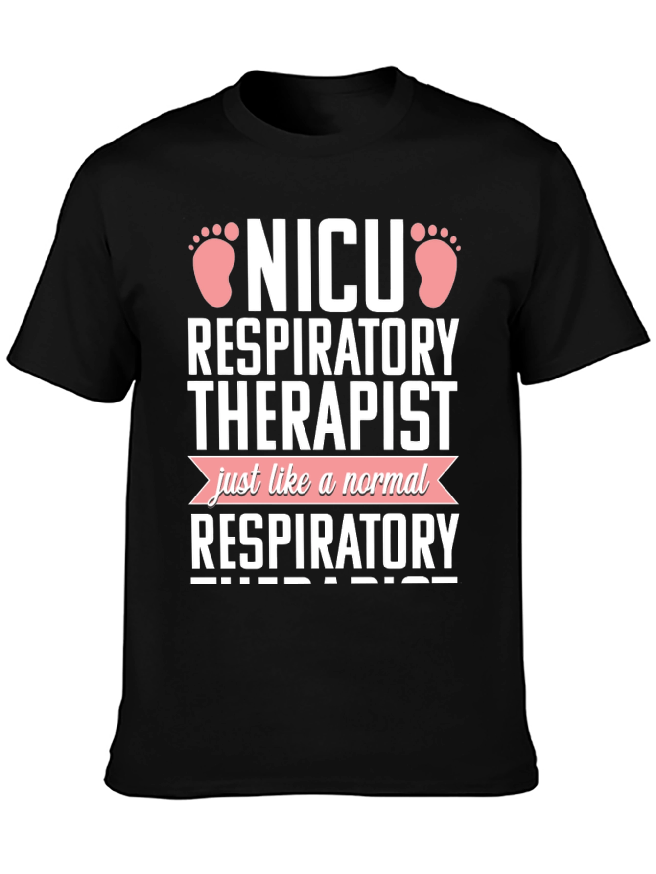 Black NICU Respiratory Therapist Novelty T-Shirt view 3