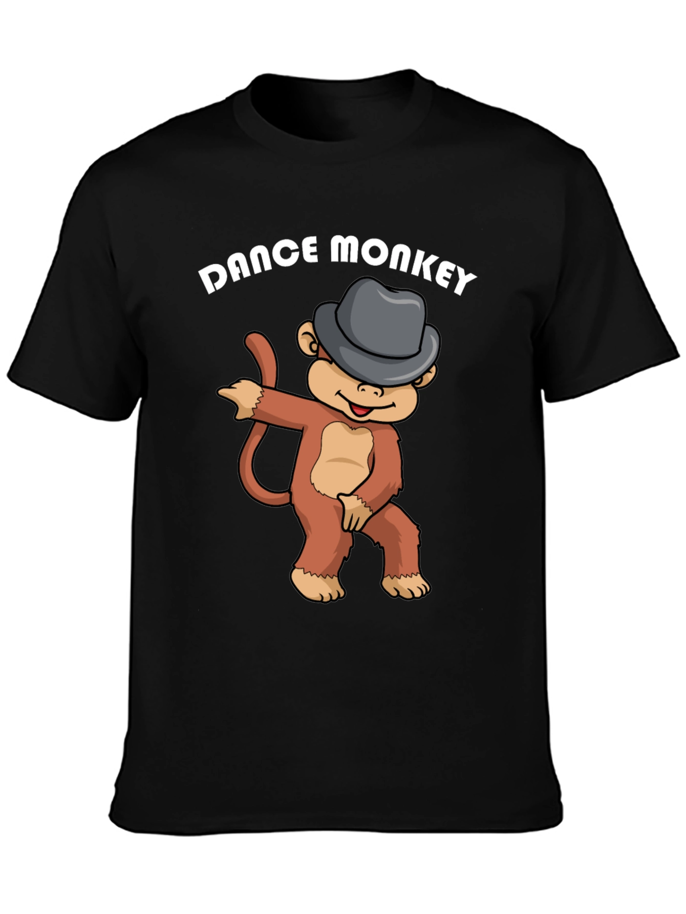 Black Dance Monkey Graphic Tee - Fun Cartoon Shirt view 3