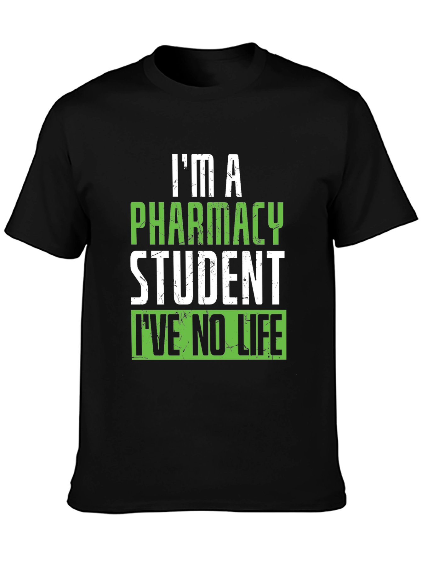 Black Pharmacy Student Funny Graphic T-Shirt view 3