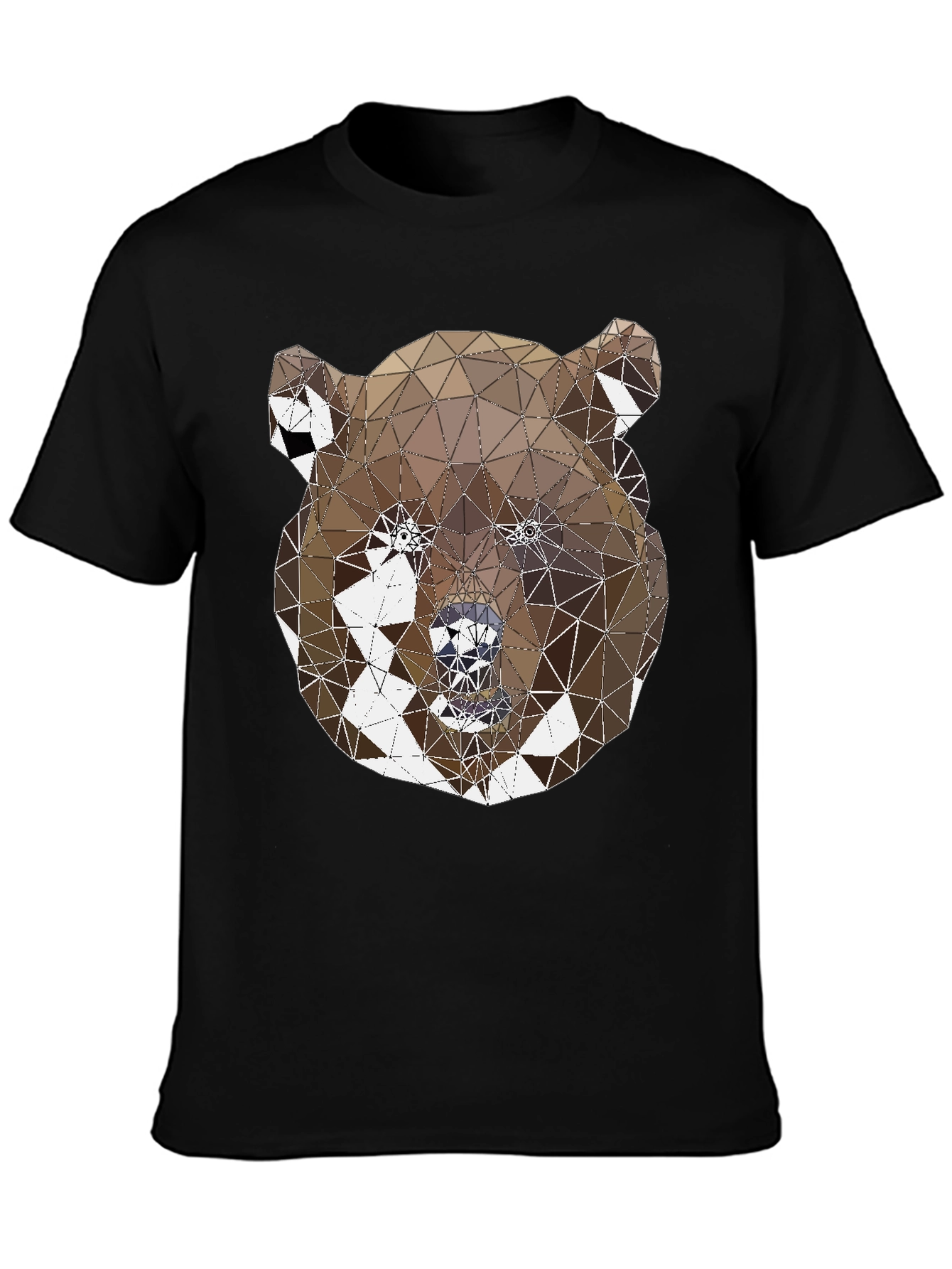 Black Geometric Bear Graphic Tee - Modern Animal Design view 3