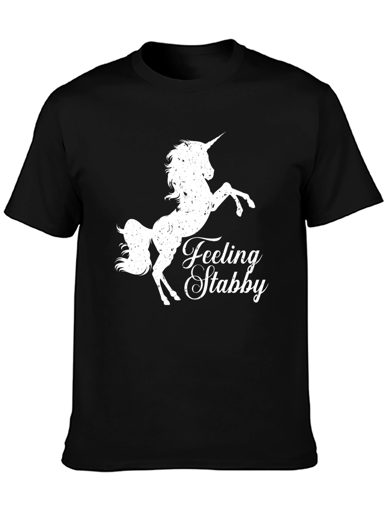 Black Feeling Stabby Unicorn Graphic Tee - Black T-Shirt view 3