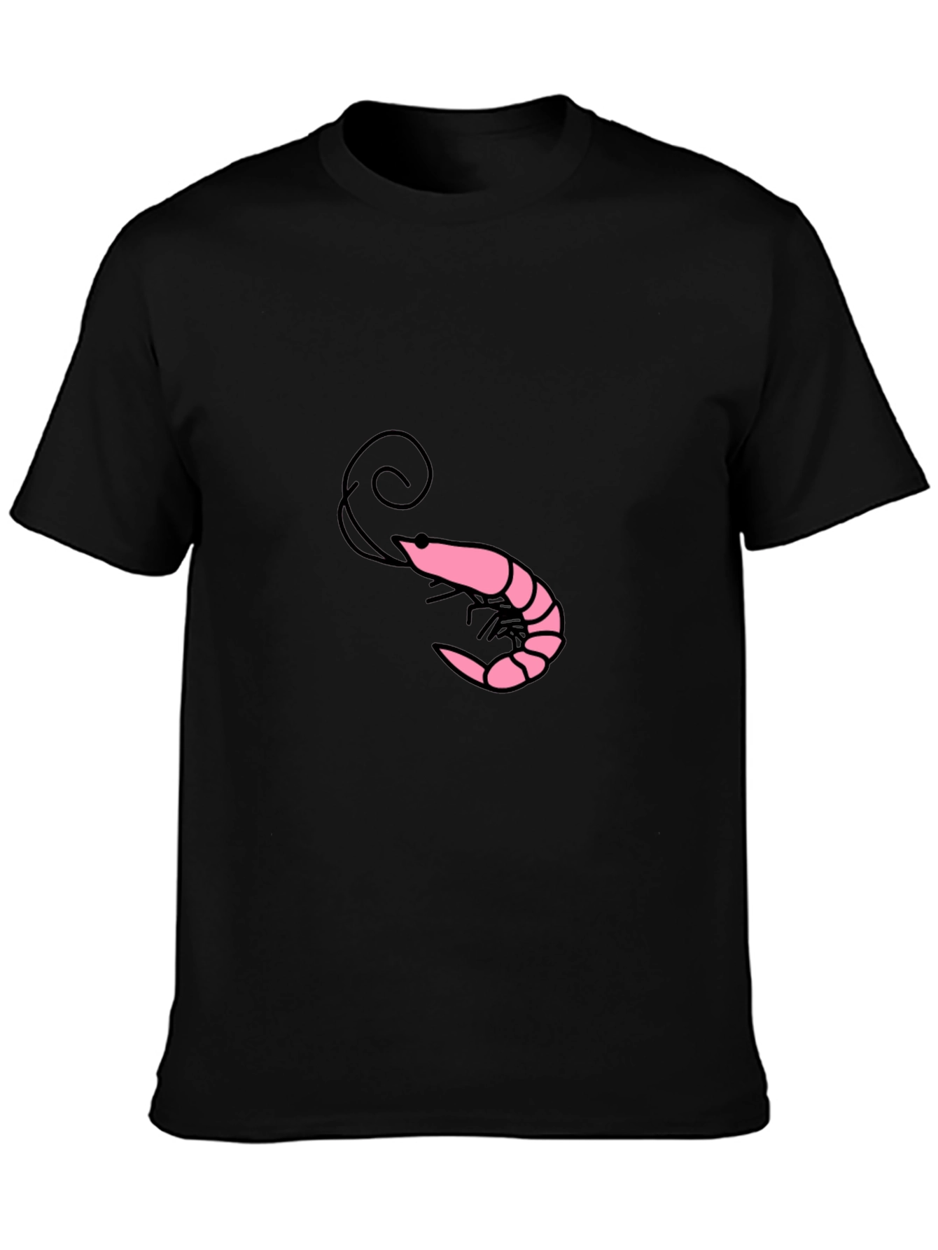 Black Shrimp Graphic Tee - Black Cotton Blend Shirt view 3