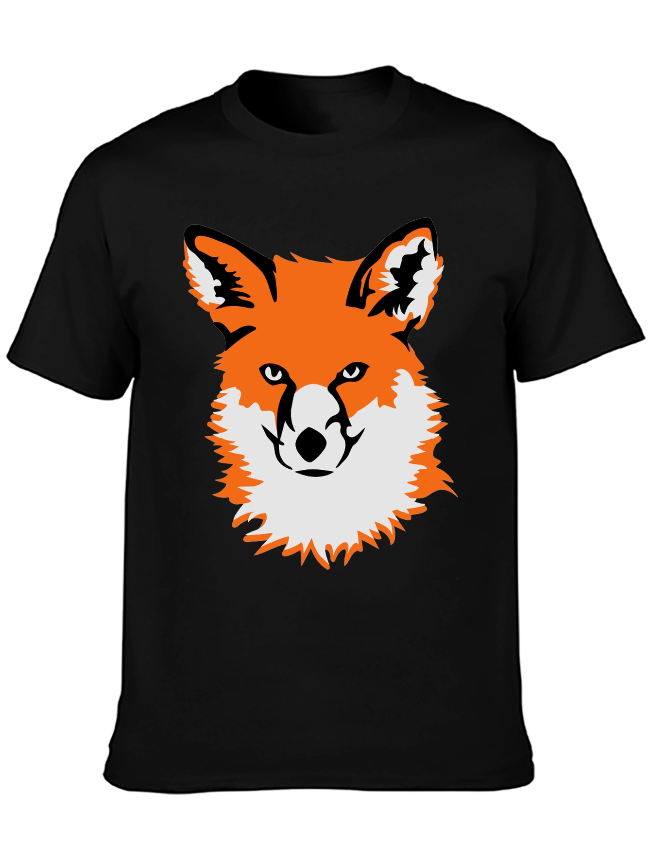 Black Fox Graphic Black T-Shirt - Unique Animal Tee view 3