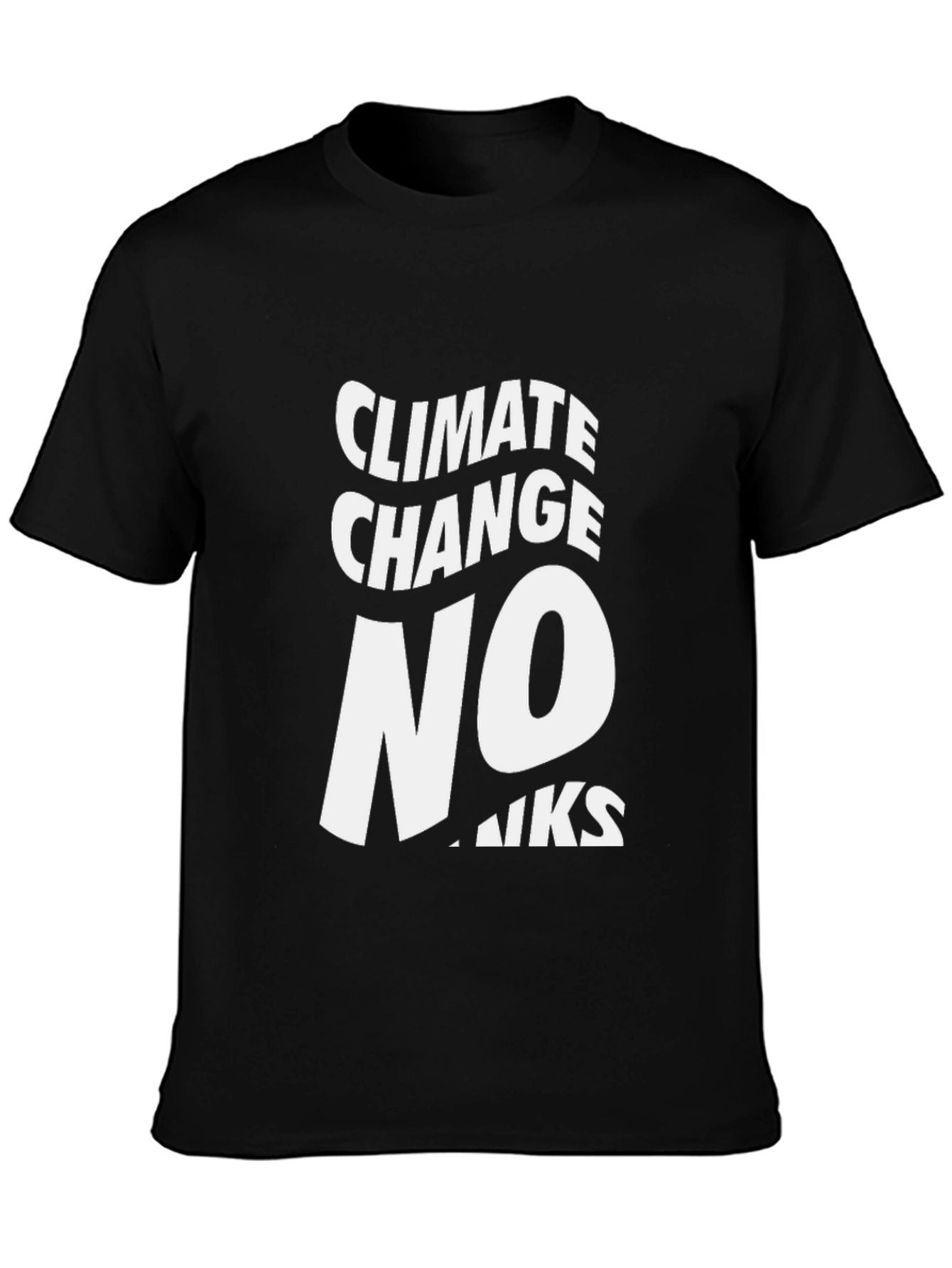 Black Climate Change No Thanks Graphic Tee view 3