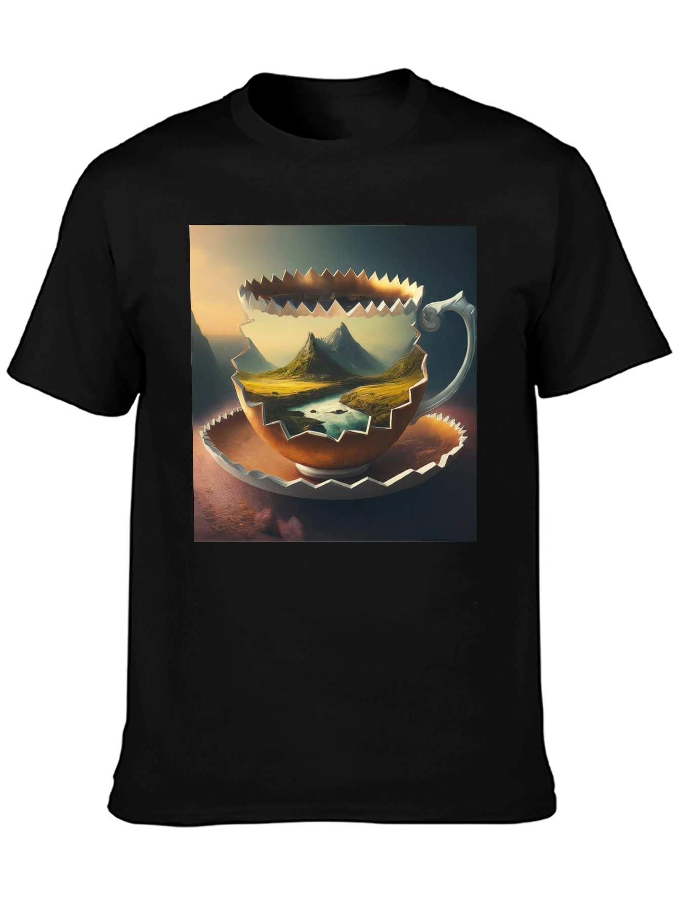 Black Mountain View Coffee Cup T-Shirt view 3