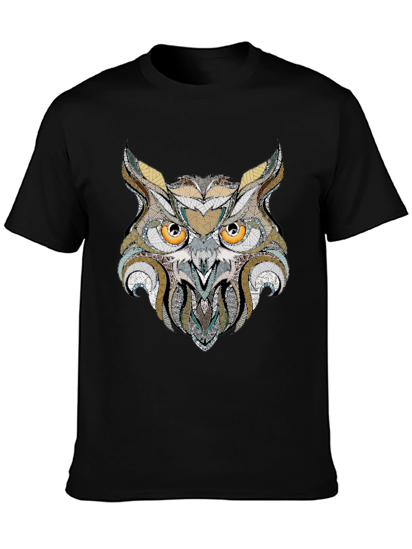 Owl Graphic Print Black T-Shirt - 3