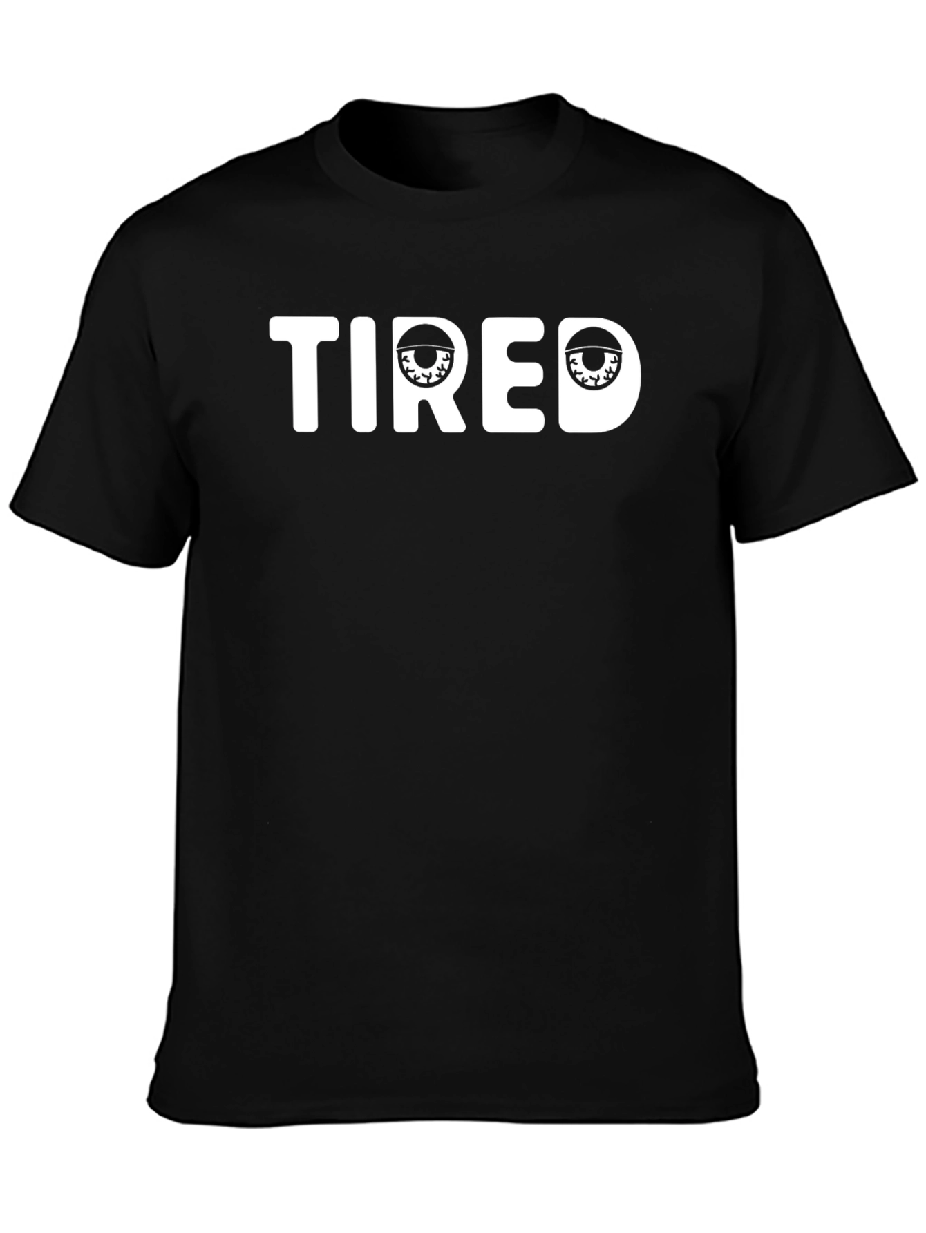 Black Tired Graphic Tee - Black Crew Neck T-Shirt view 3