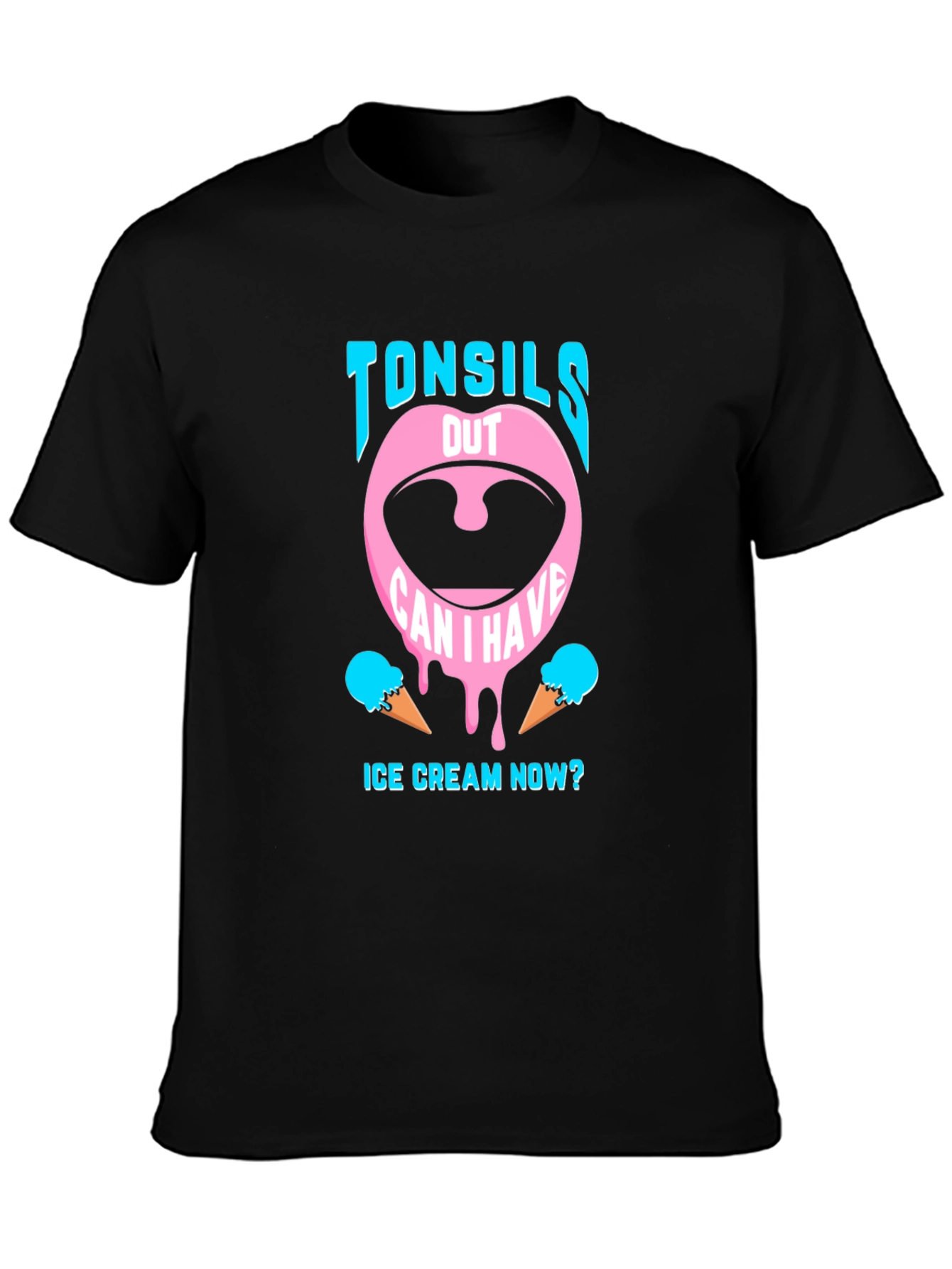 Black Tonsils Out Ice Cream T-Shirt view 3