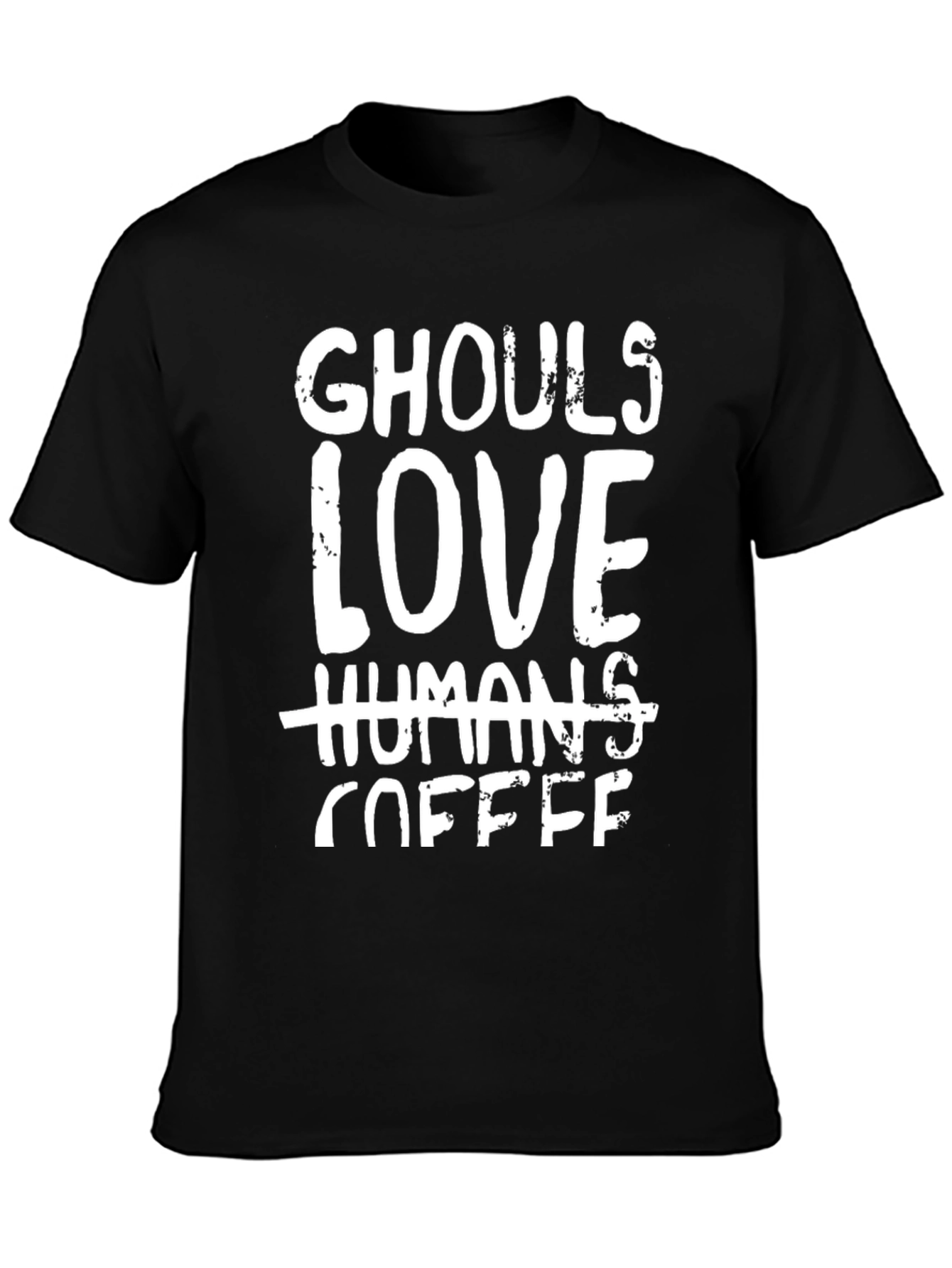 Black Ghouls Love Coffee T-Shirt - Funny Halloween Tee view 3