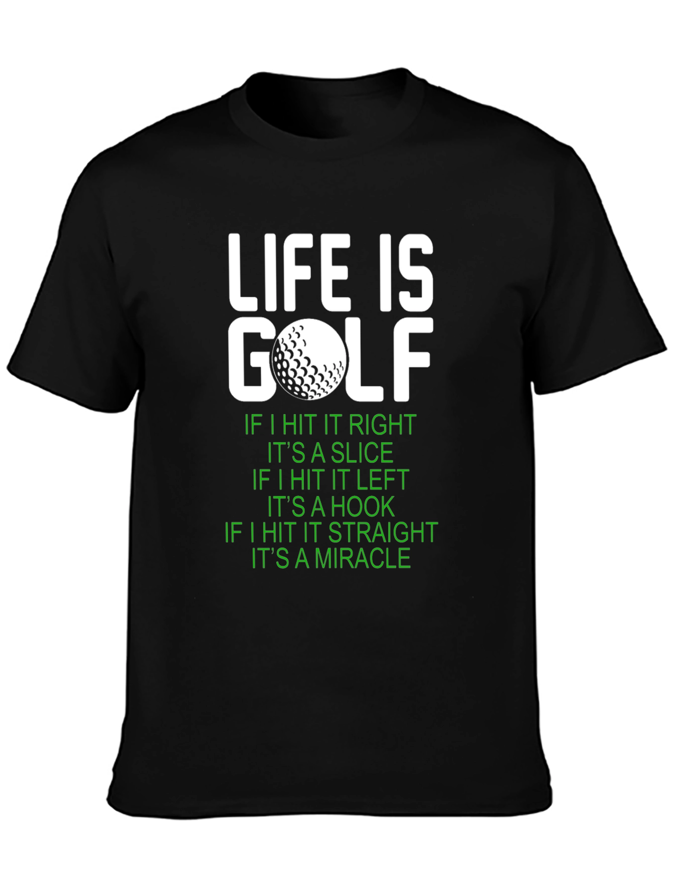 Black Life Is Golf Graphic Tee - Funny Golf Lover Gift view 3