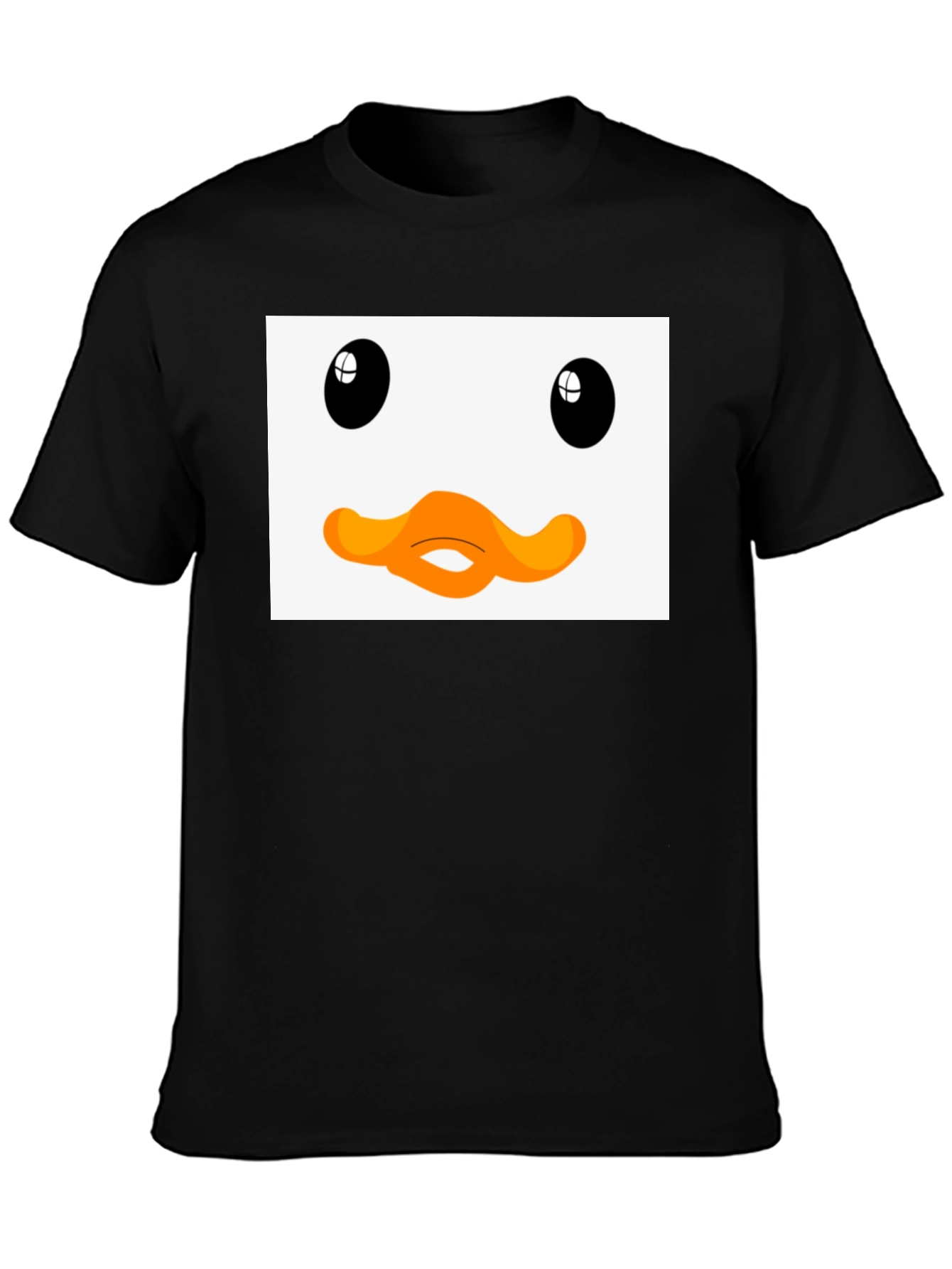 Black Duck Face Graphic Black Tee - Funny Cartoon Style view 3