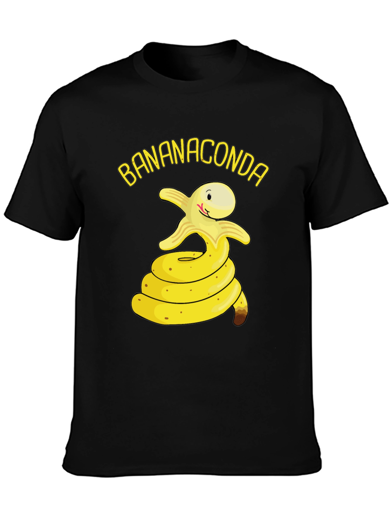 Black Bananaconda Funny Graphic T-Shirt view 3
