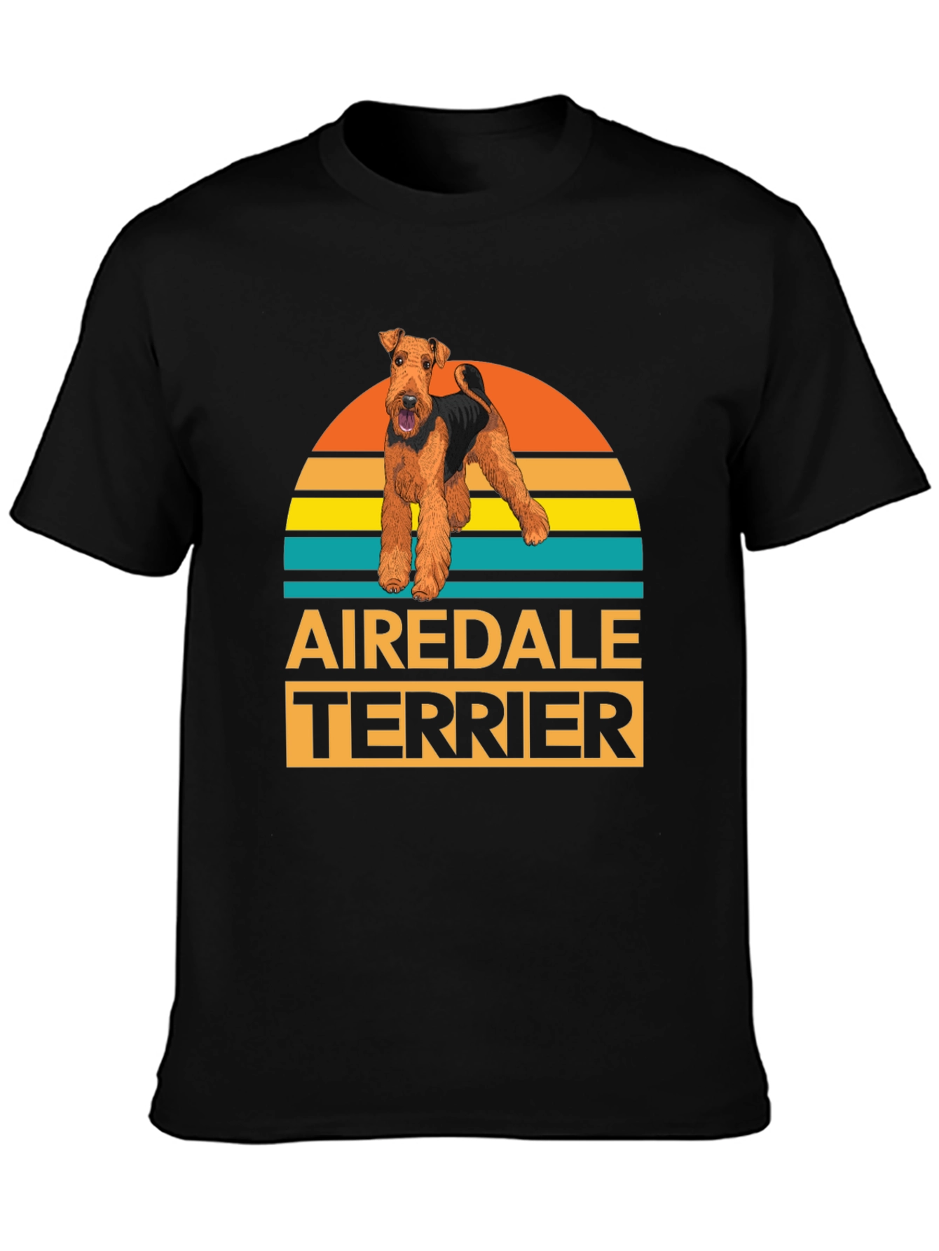 Black Airedale Terrier Dog Graphic T-Shirt view 3