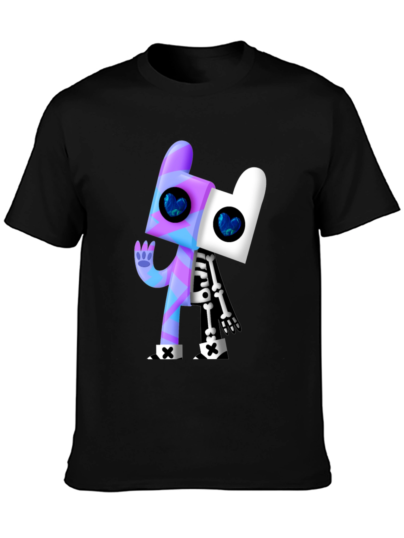 Black Cartoon Character Graphic Black T-Shirt view 3