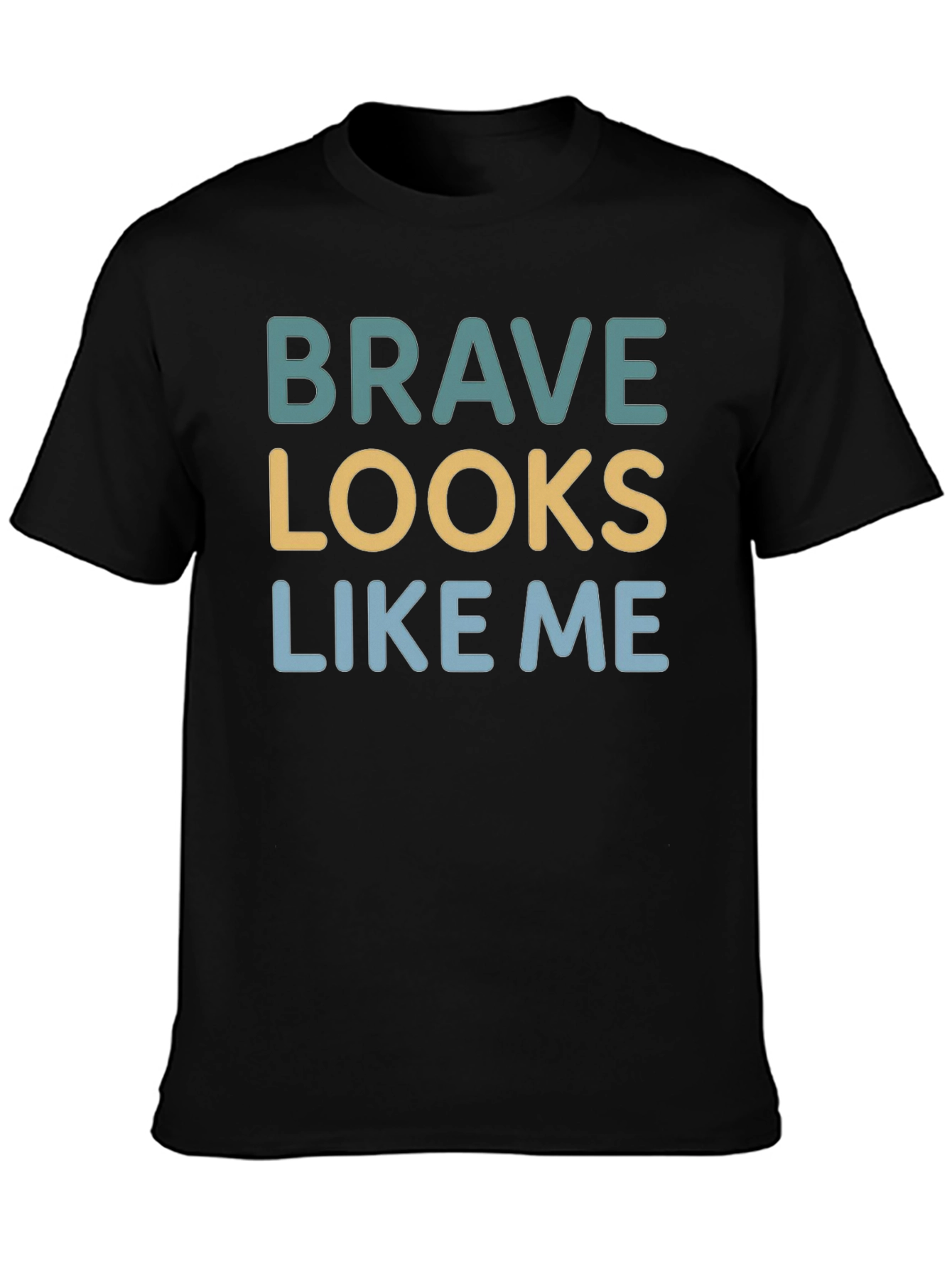 Black Brave Looks Like Me Graphic Tee - Black Casual T-Shirt view 3