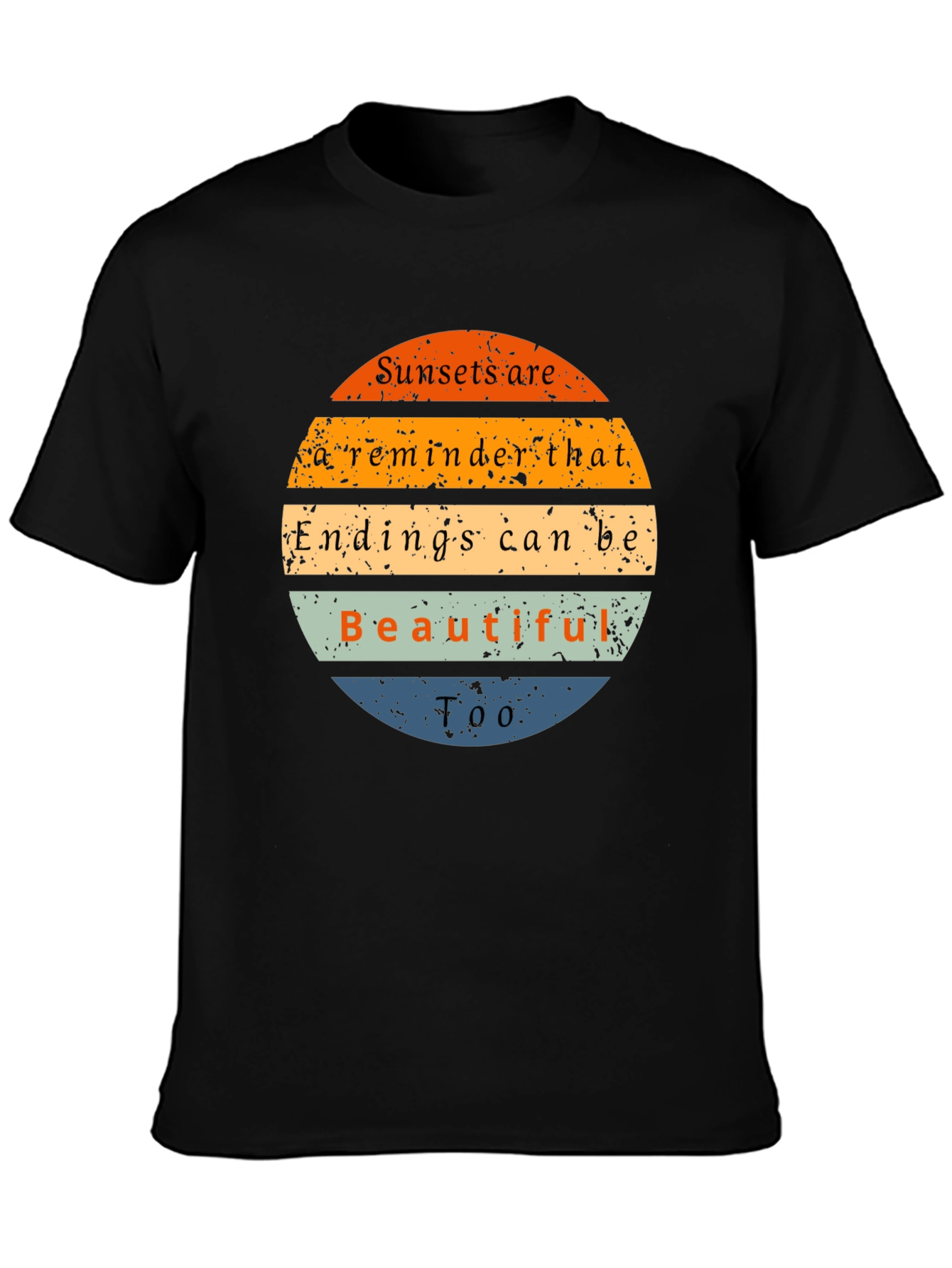 Black Sunset Reminder Graphic Tee - Endings Can Be Beautiful view 3