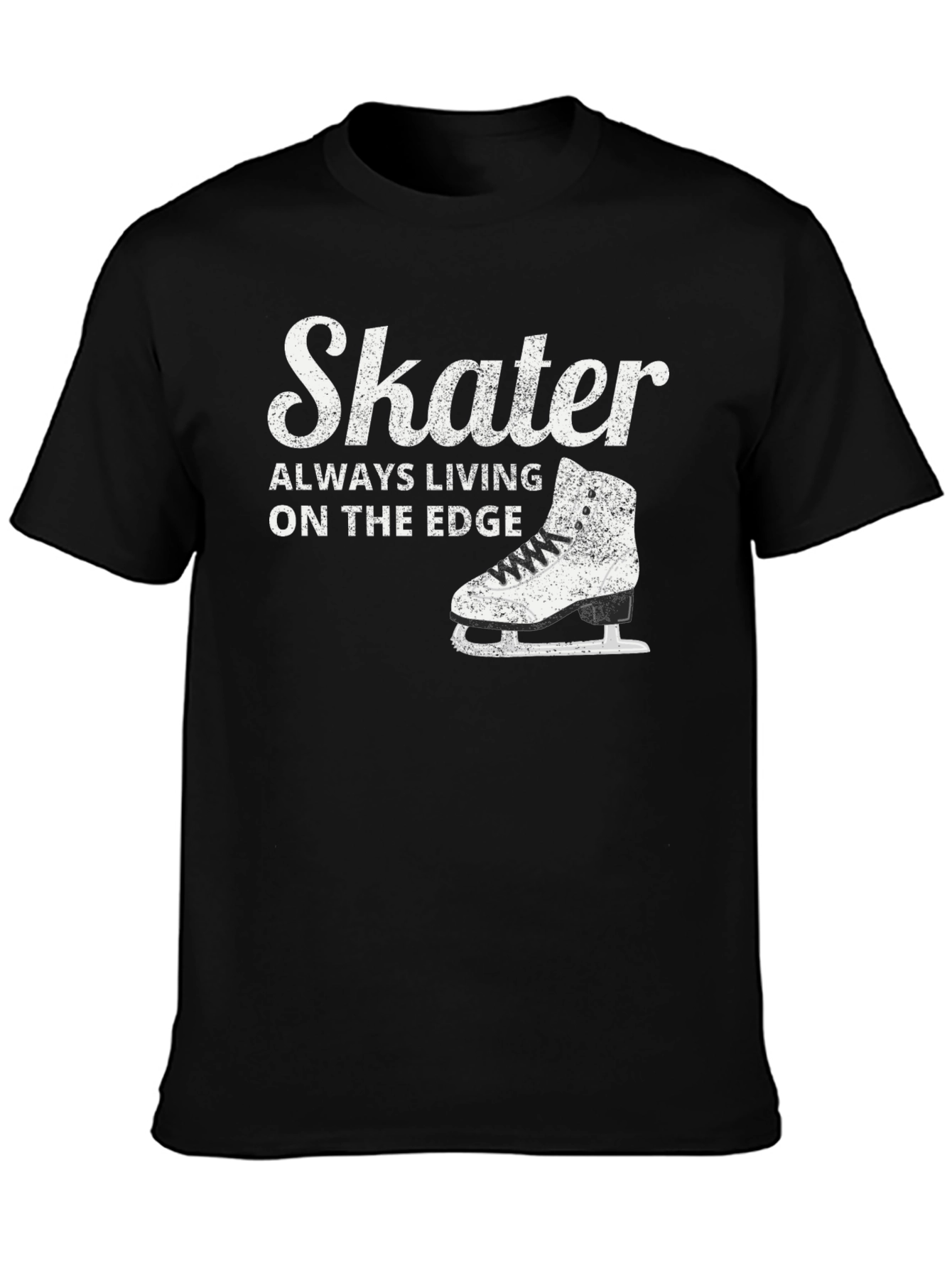 Black Skater Always Living on The Edge Black T-Shirt view 3