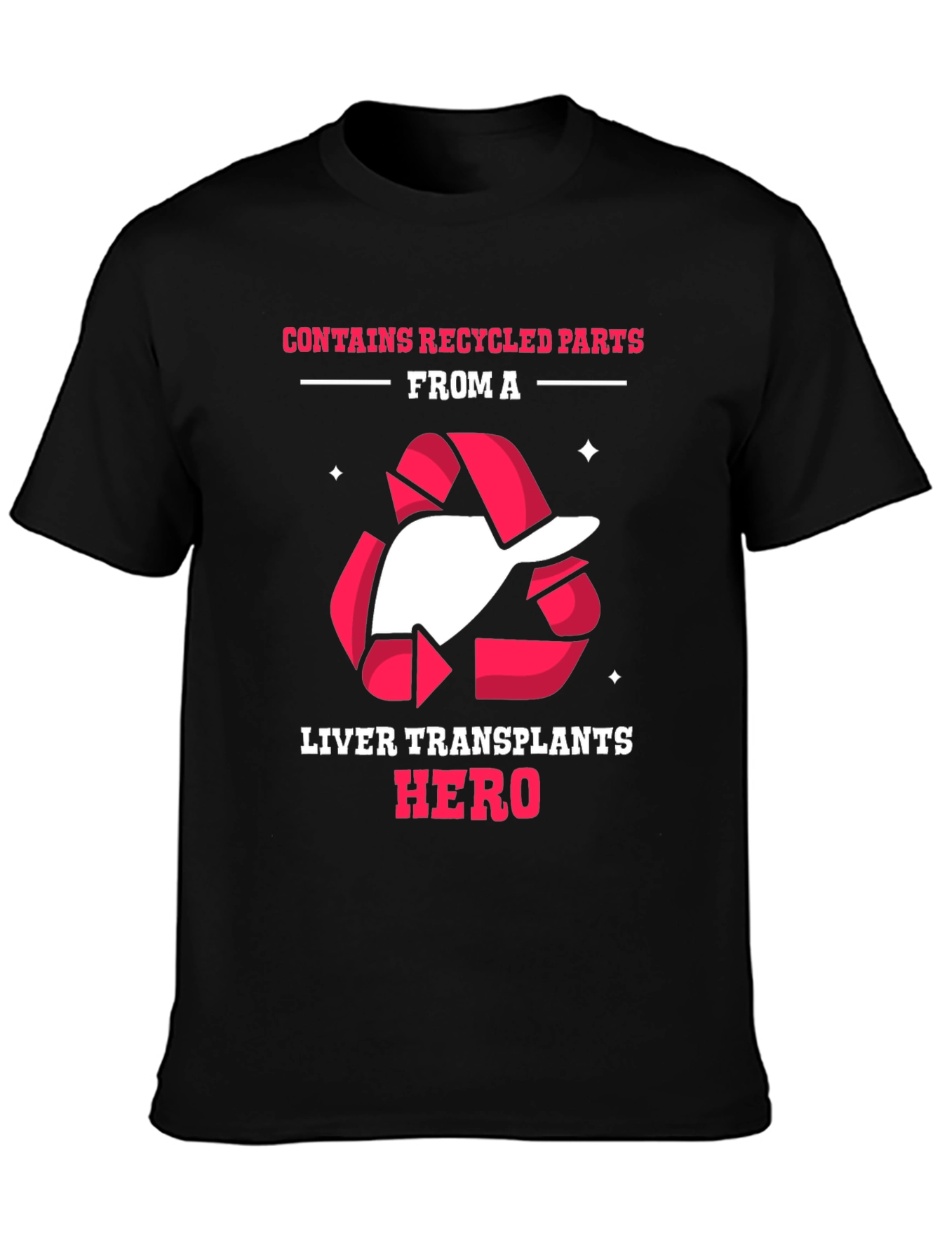 Black Liver Transplant Hero Recycled Parts T-Shirt view 3