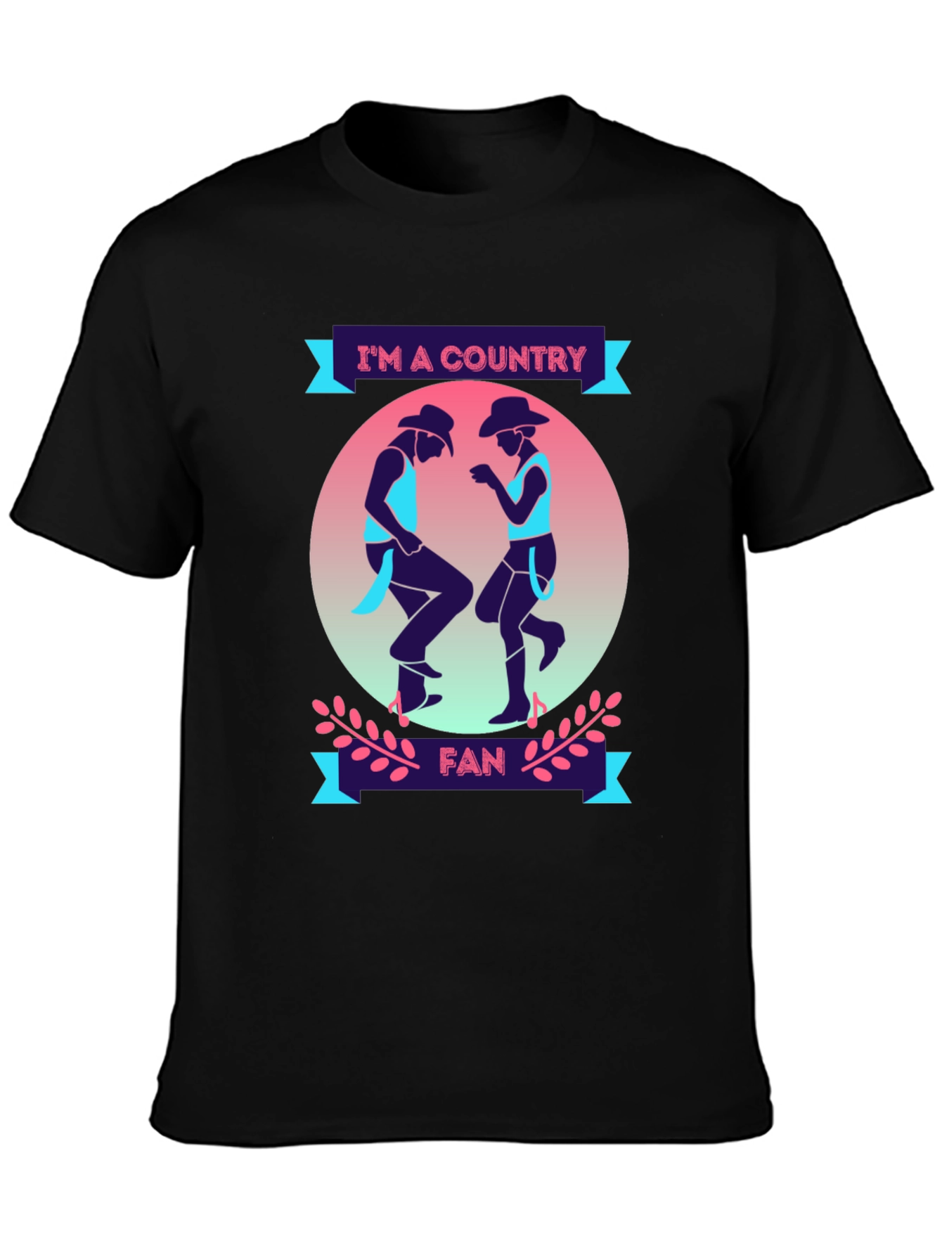 Black Country Music Fan T-Shirt view 3