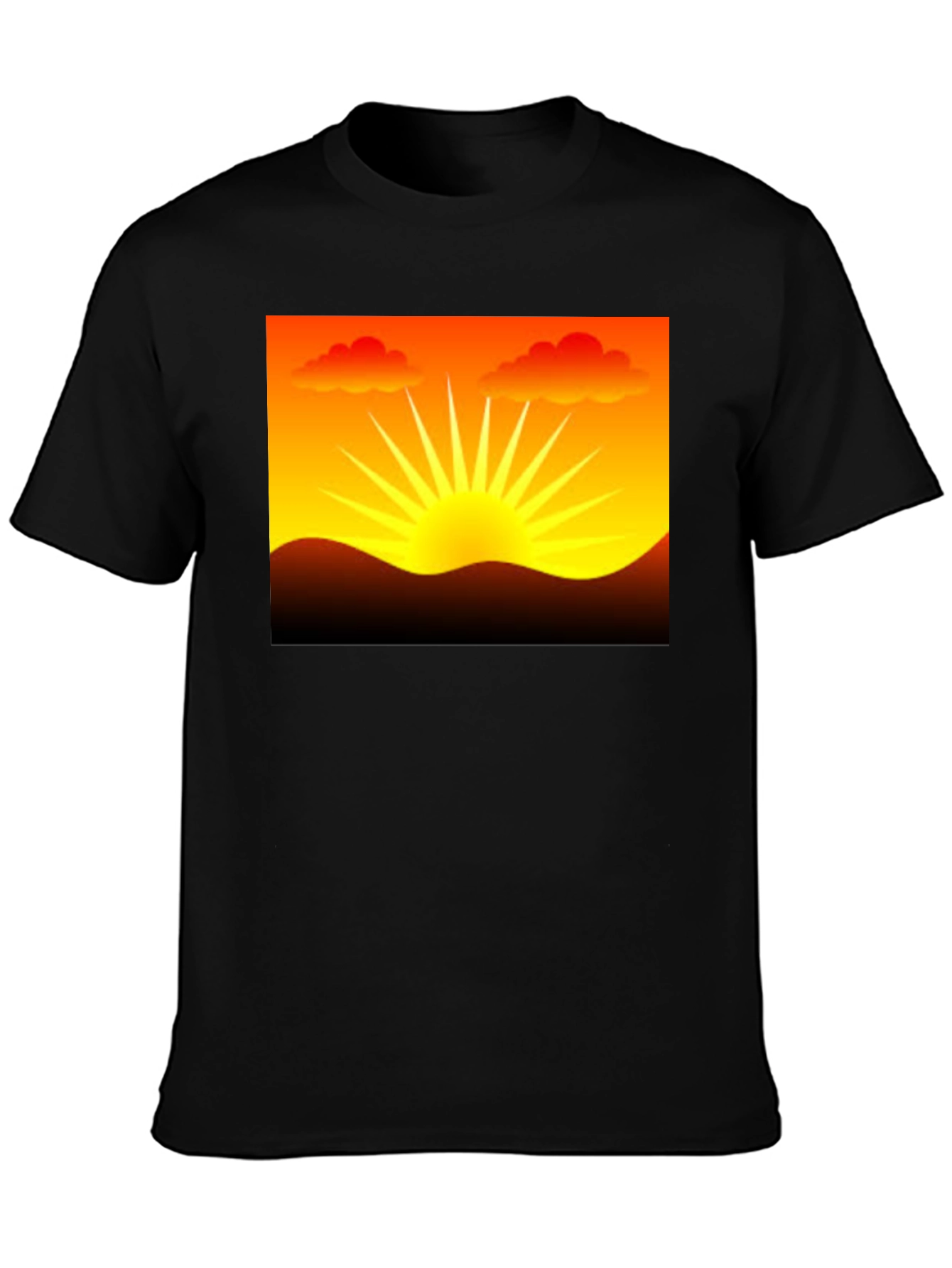 Black Sunset Graphic Black T-Shirt view 3