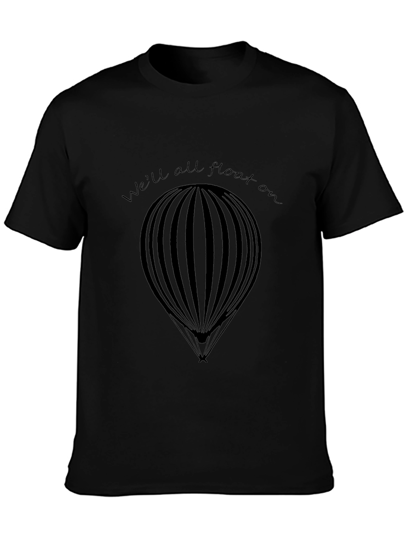 Black We'll All Float On Hot Air Balloon Graphic Tee - Black view 3