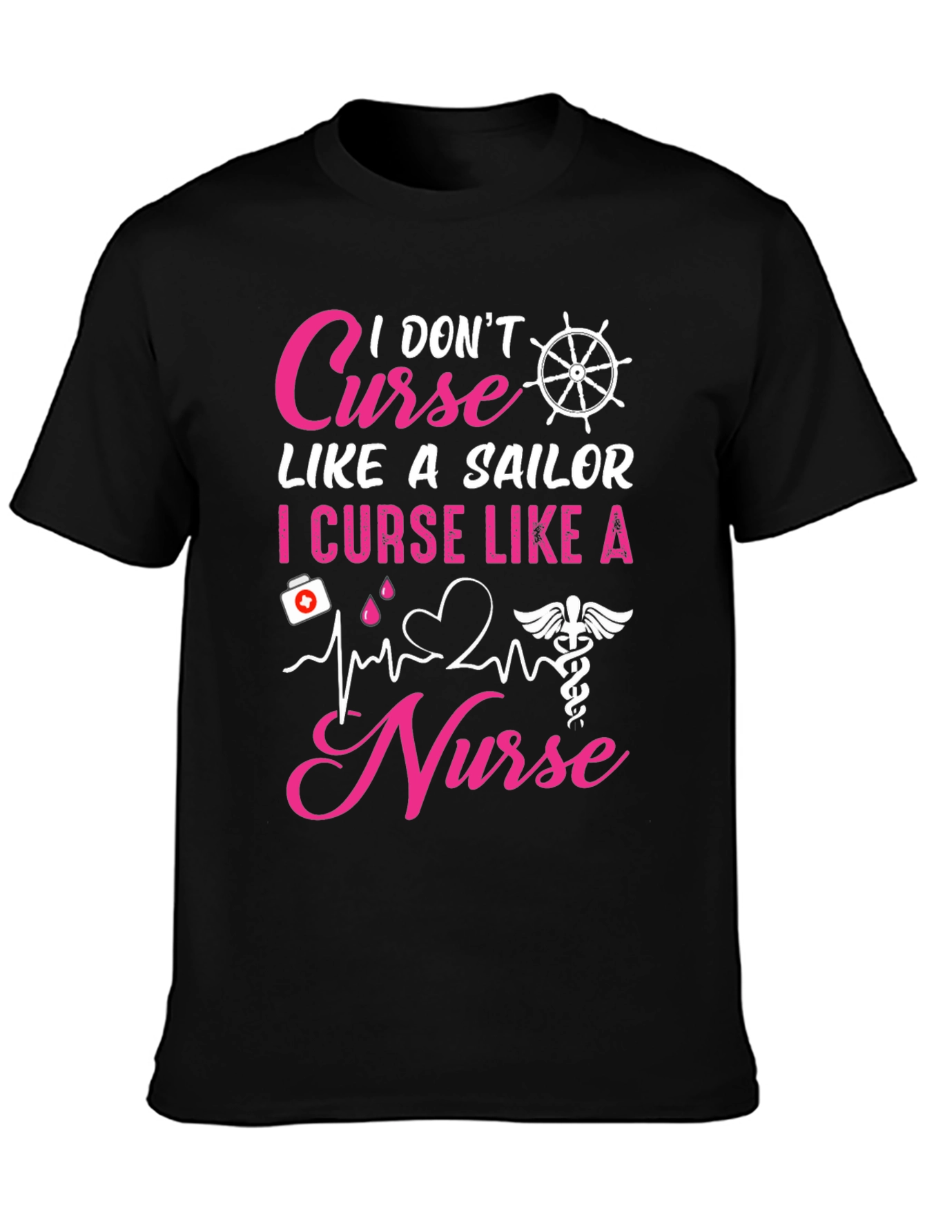 Black I Curse Like A Nurse T-Shirt view 3