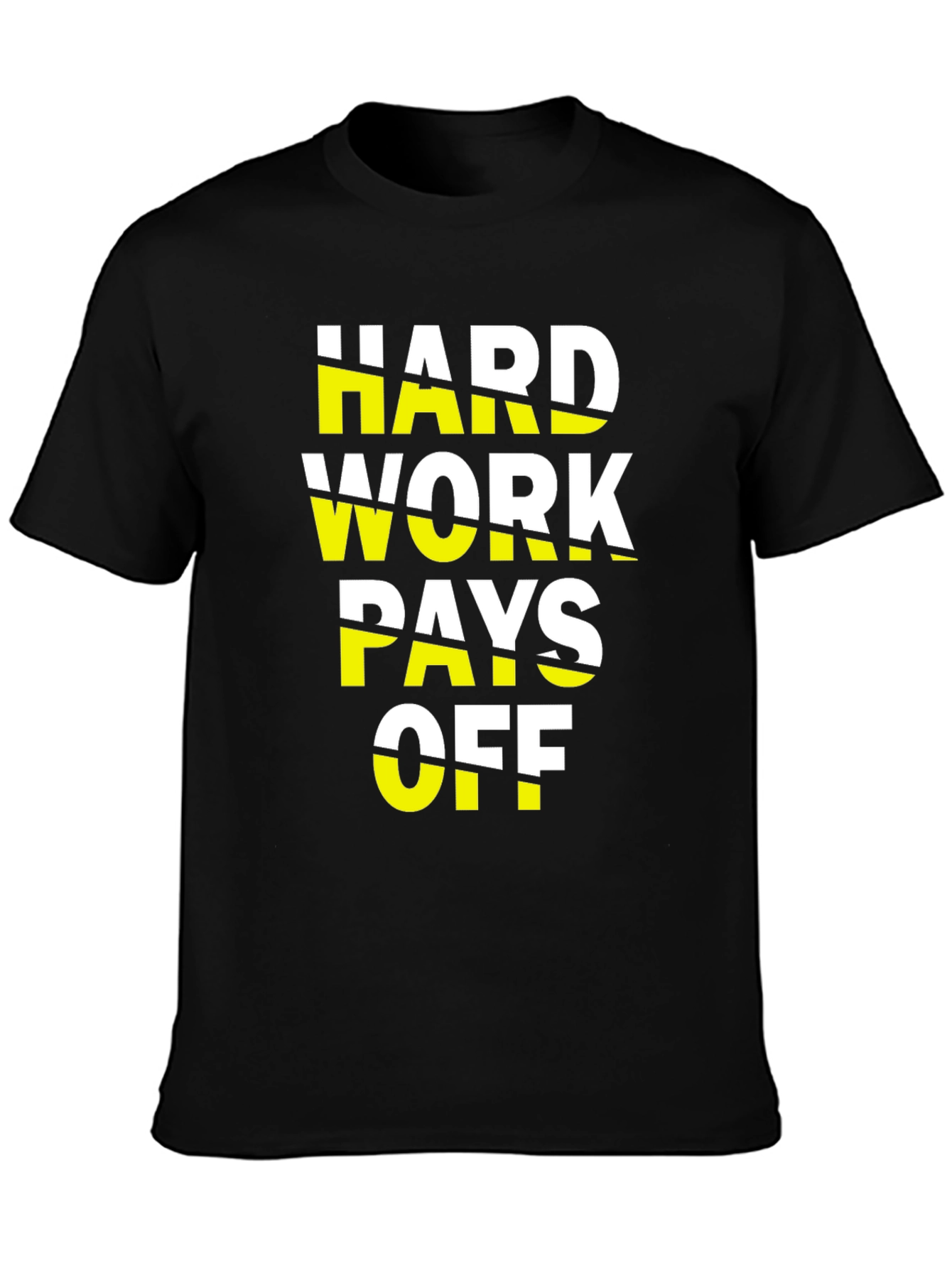 Black Hard Work Pays Off Graphic Tee view 3