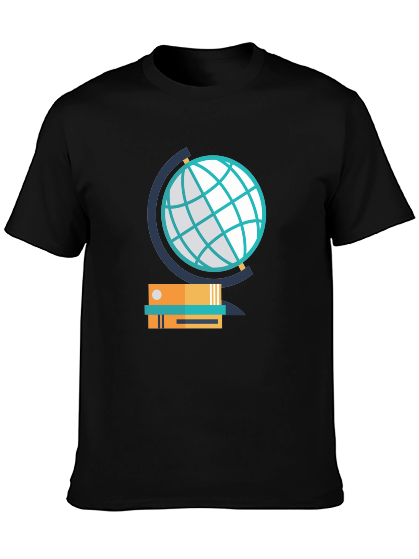 Black Globe & Books Graphic Tee - Study in Style! view 3
