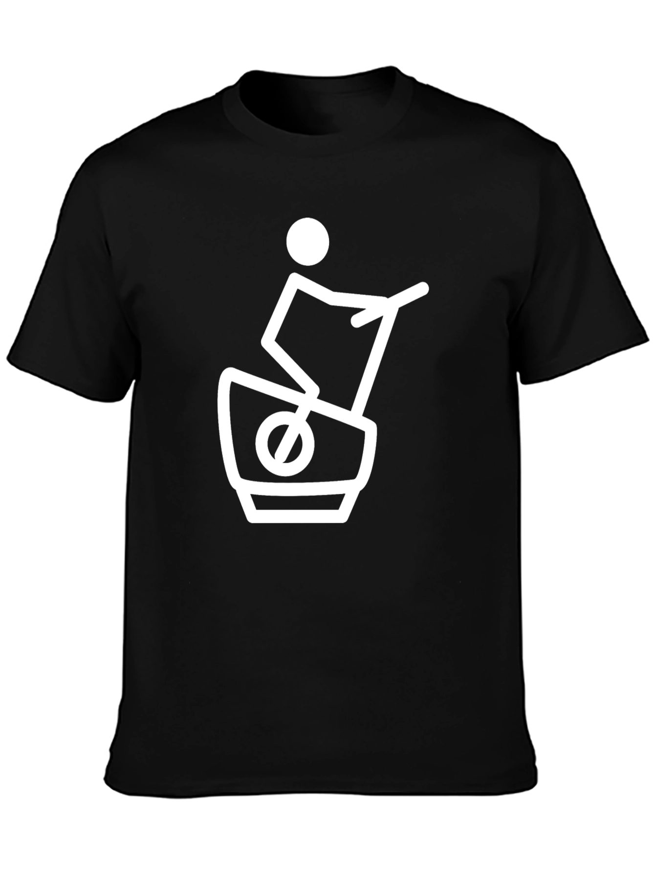 Black Unique Graphic Tee - Silly Treadmill Design view 3