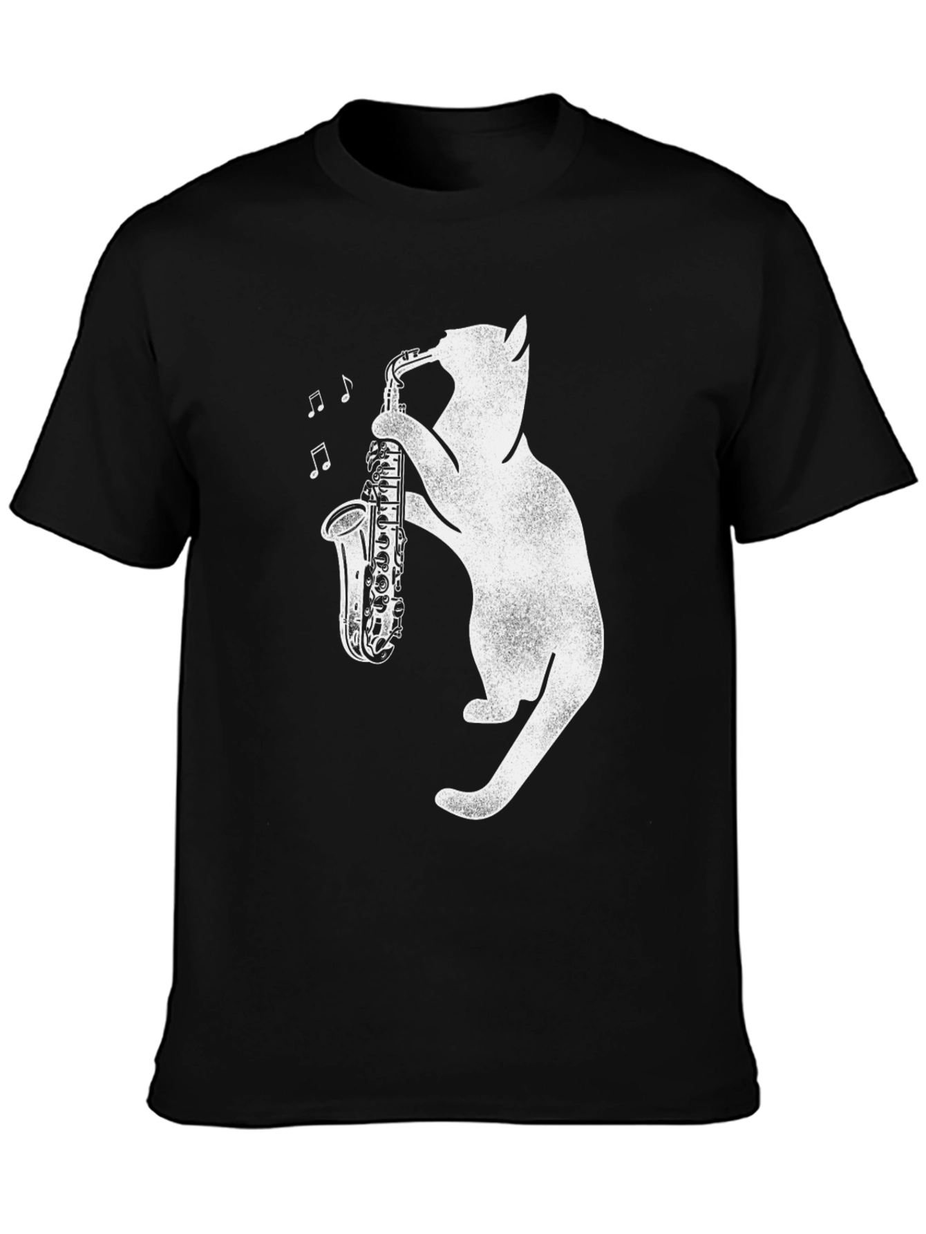 Black Cat Saxophone T-Shirt: Cool Music Lover Tee view 3