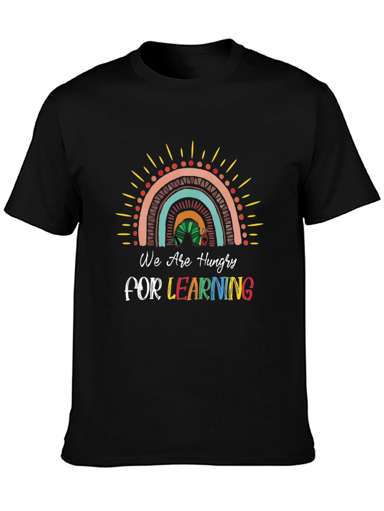 Black Hungry for Learning Graphic Tee view 3