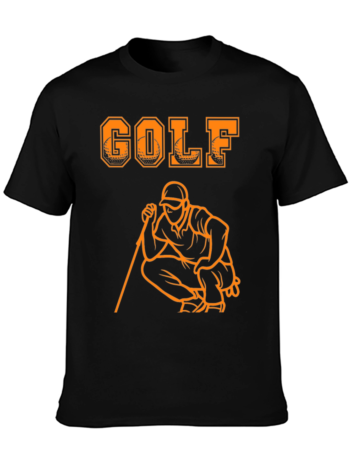Black Golf Graphic T-Shirt - Sporty Casual Tee view 3