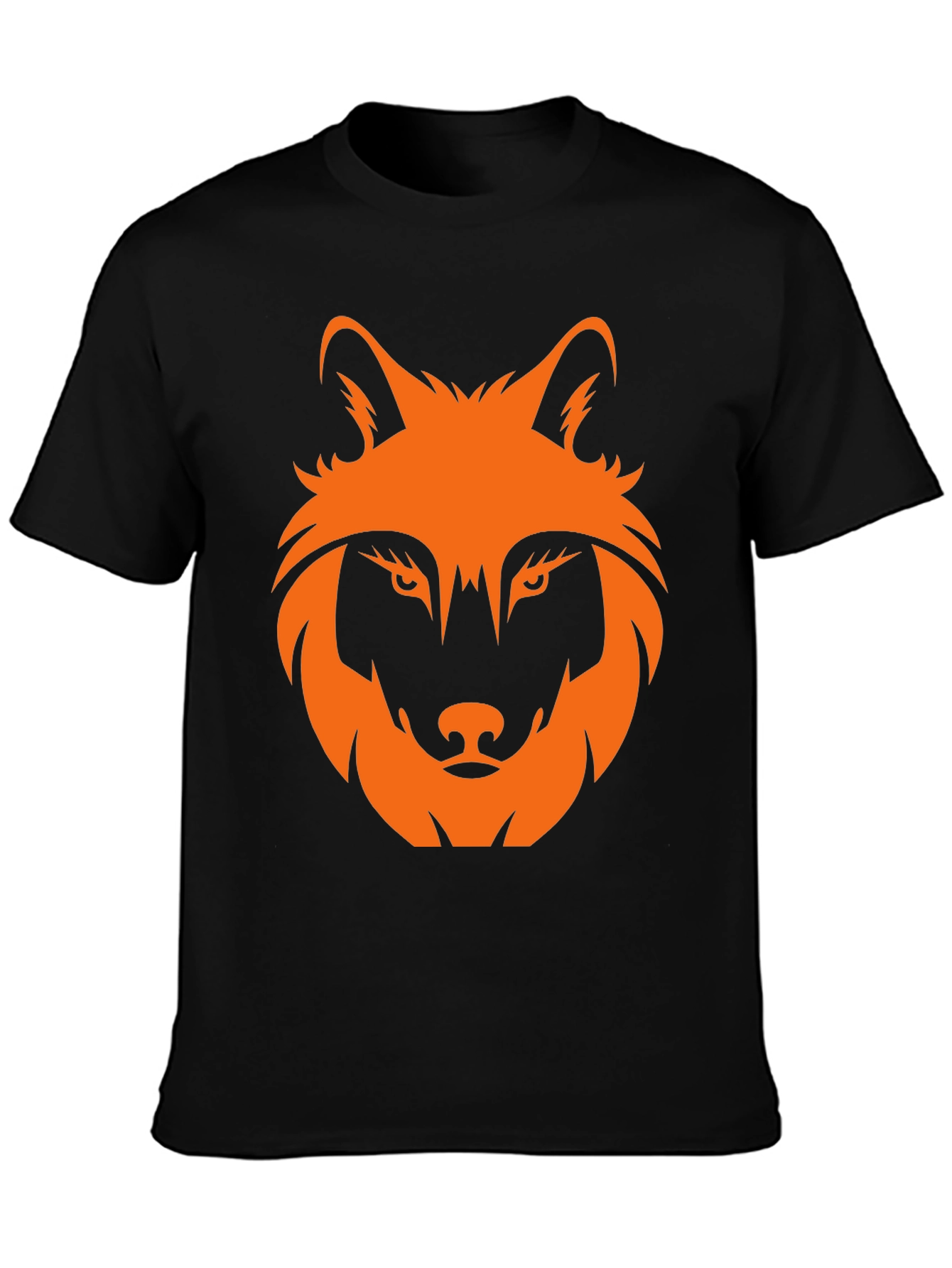 Black Bold Wolf Graphic Tee - Men's Black T-Shirt view 3
