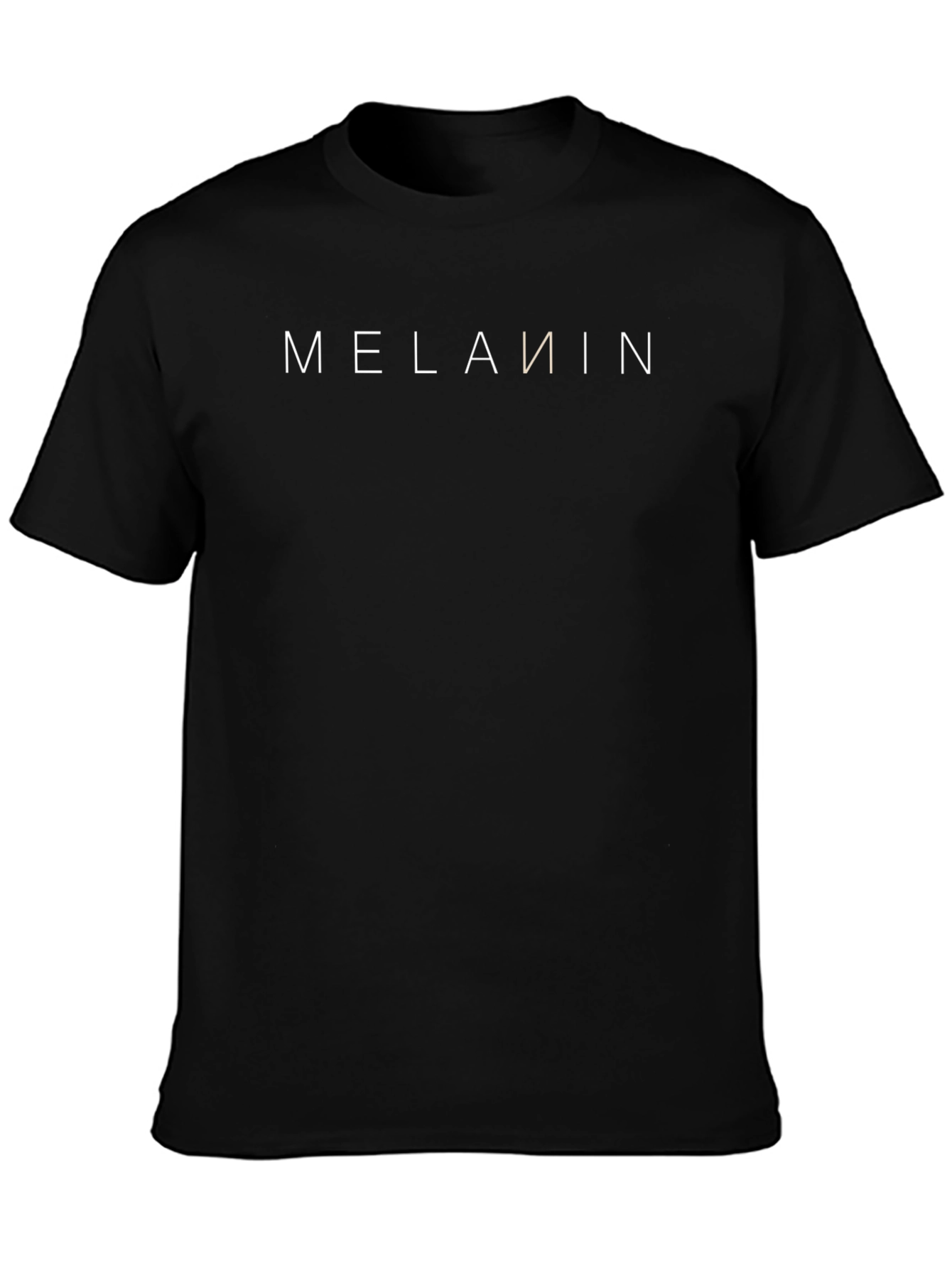 Black Melanin Graphic Tee - Black Crew Neck Casual T-Shirt view 3
