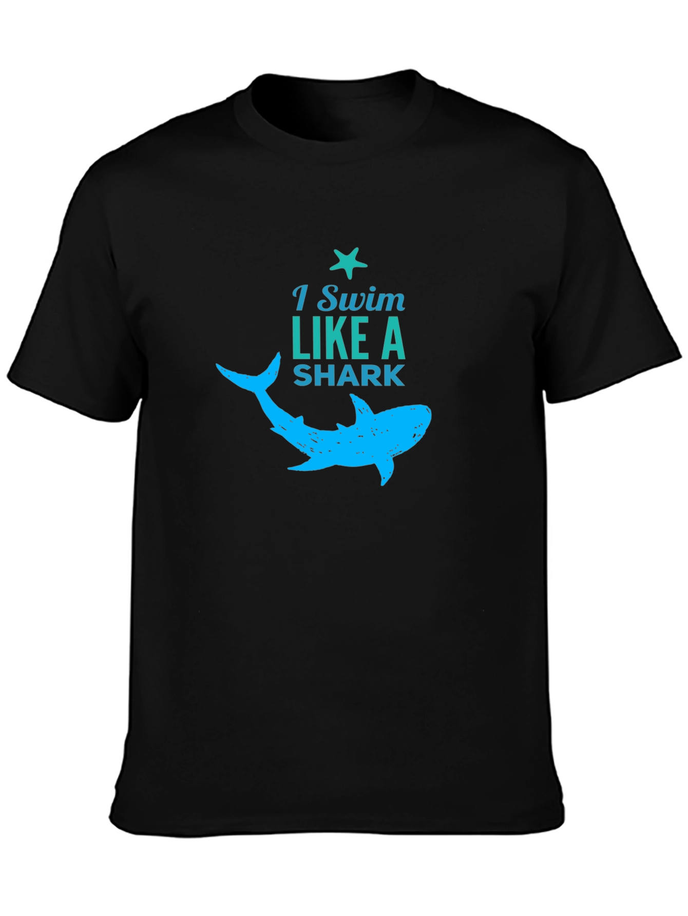 Black I Swim Like a Shark Graphic Tee view 3