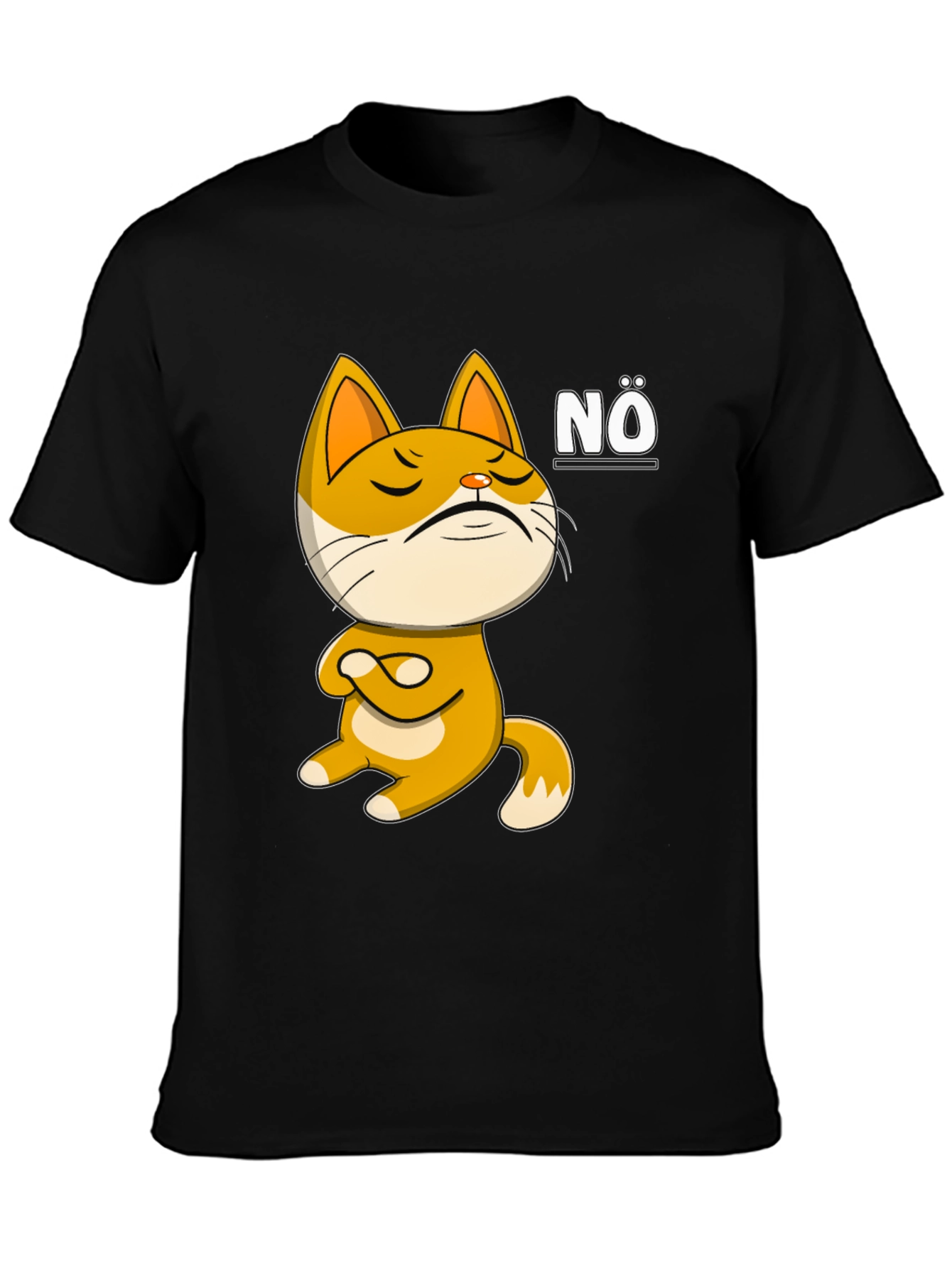 Black Nö Cat Graphic T-Shirt: Men's Black Tee view 3