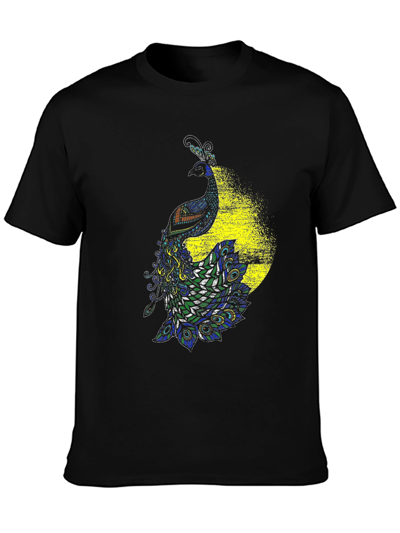 Peacock Graphic Black T-Shirt - Bold & Stylish Design - 3