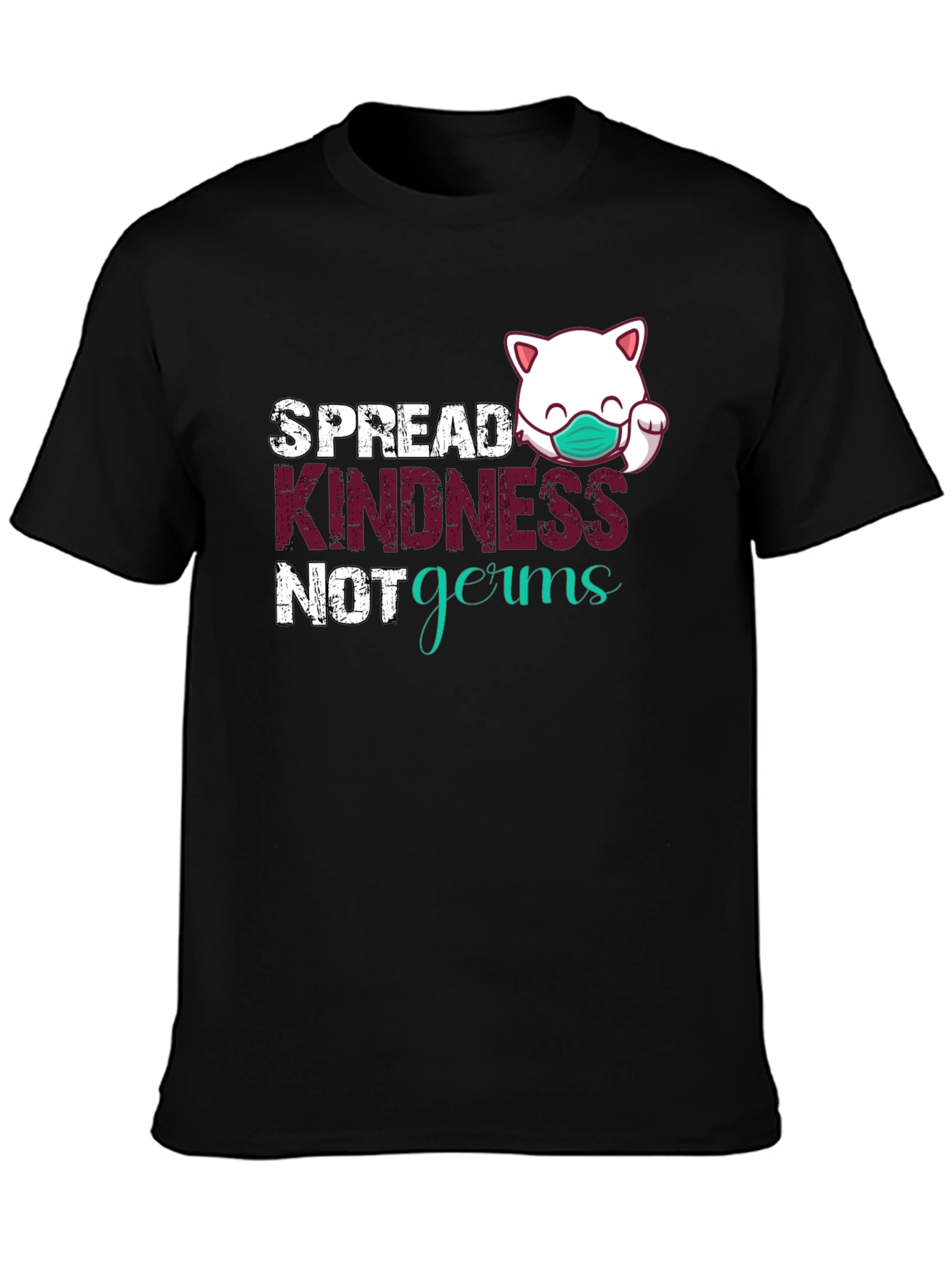Black Spread Kindness, Not Germs Graphic Tee view 3
