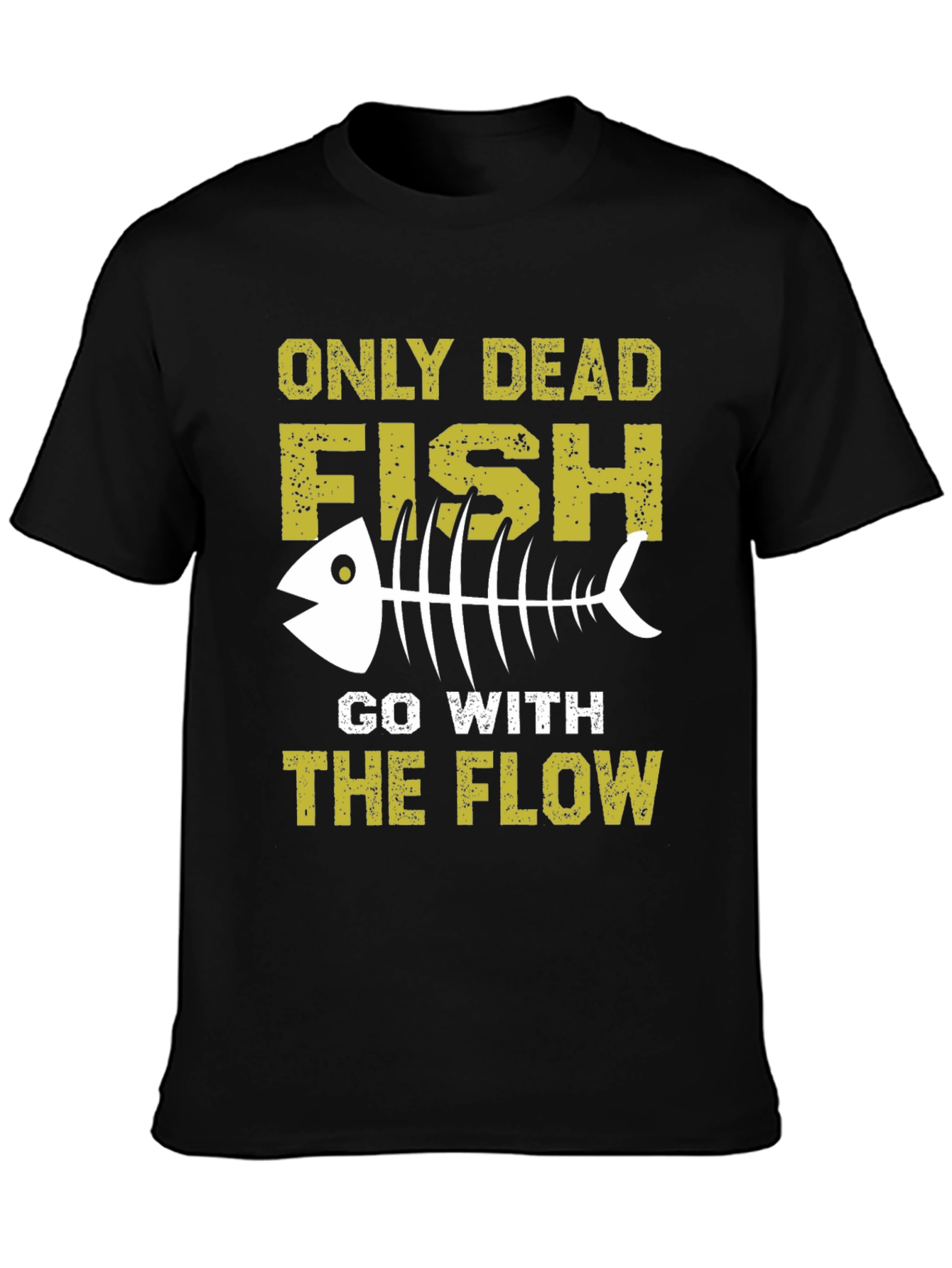 Black Only Dead Fish T-Shirt - Go with the Flow Tee view 3