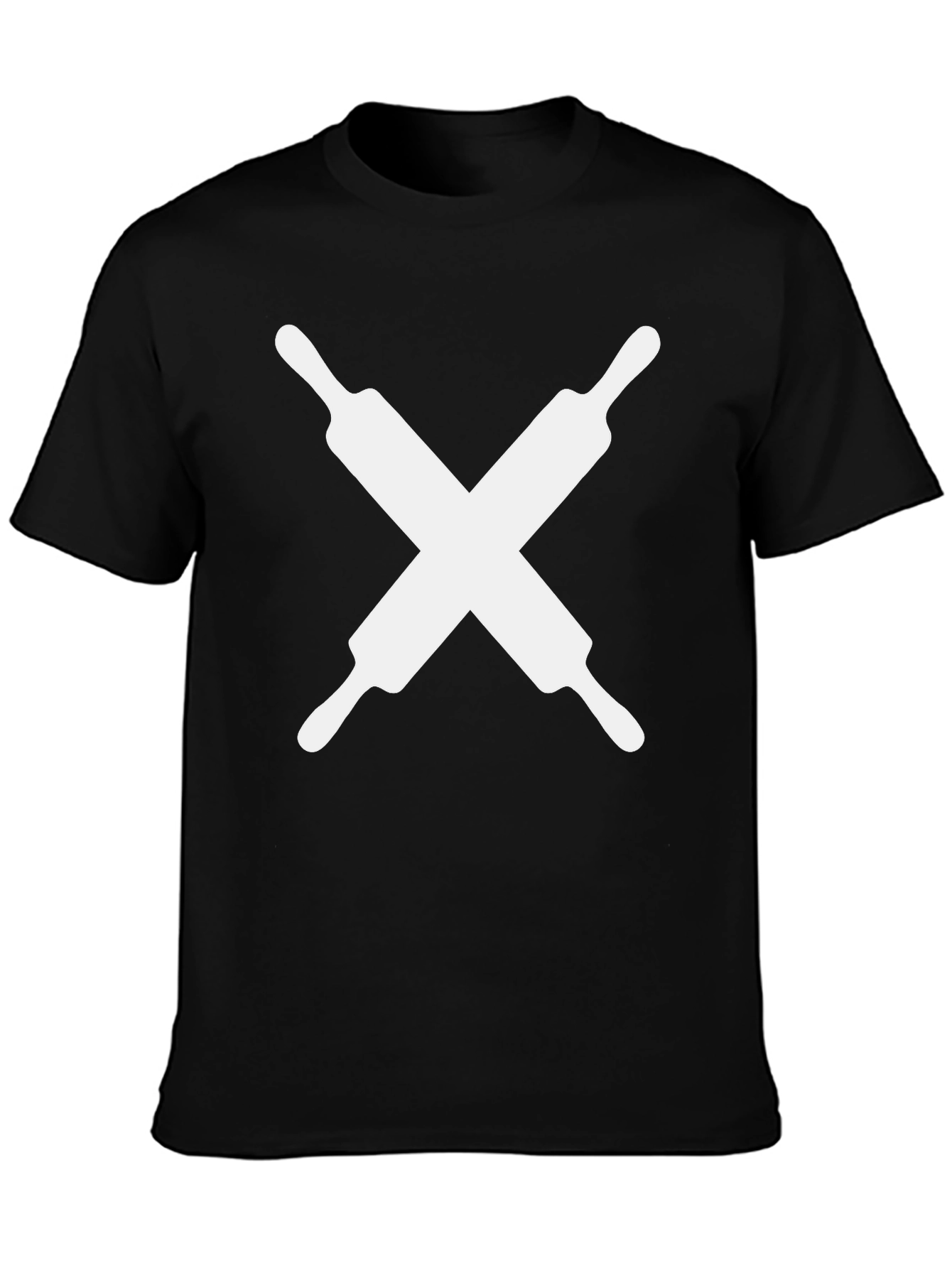 Black Rolling Pin Crossed Crew Neck T-Shirt view 3