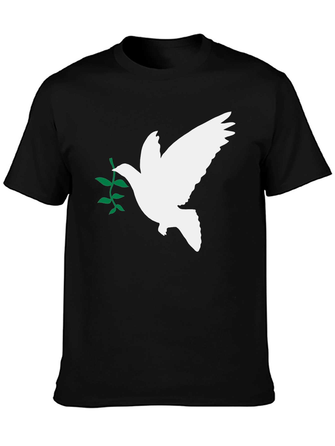 Black Peace Dove Olive Branch Black T-Shirt view 3