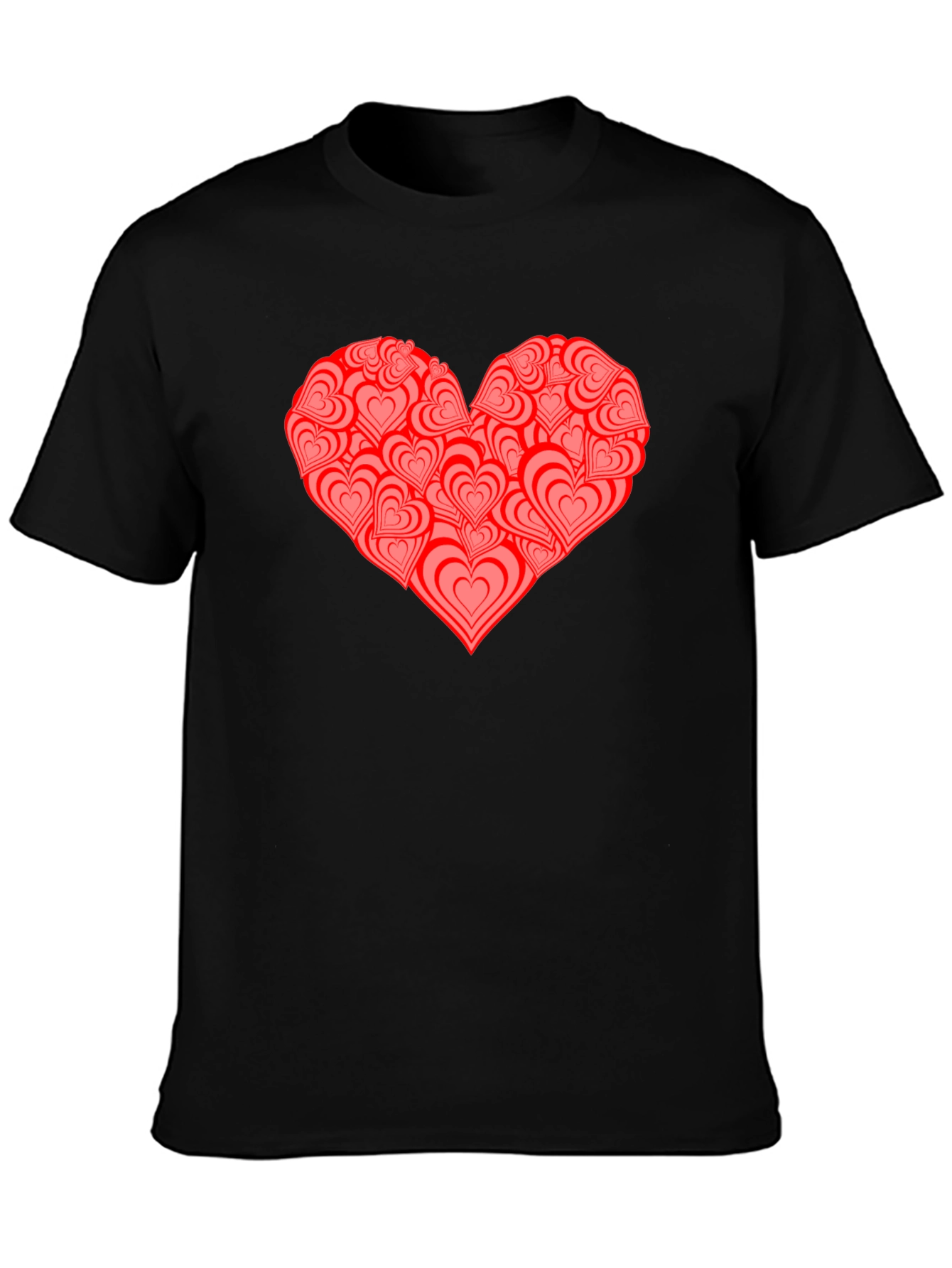 Black Heart Print Black T-Shirt view 3