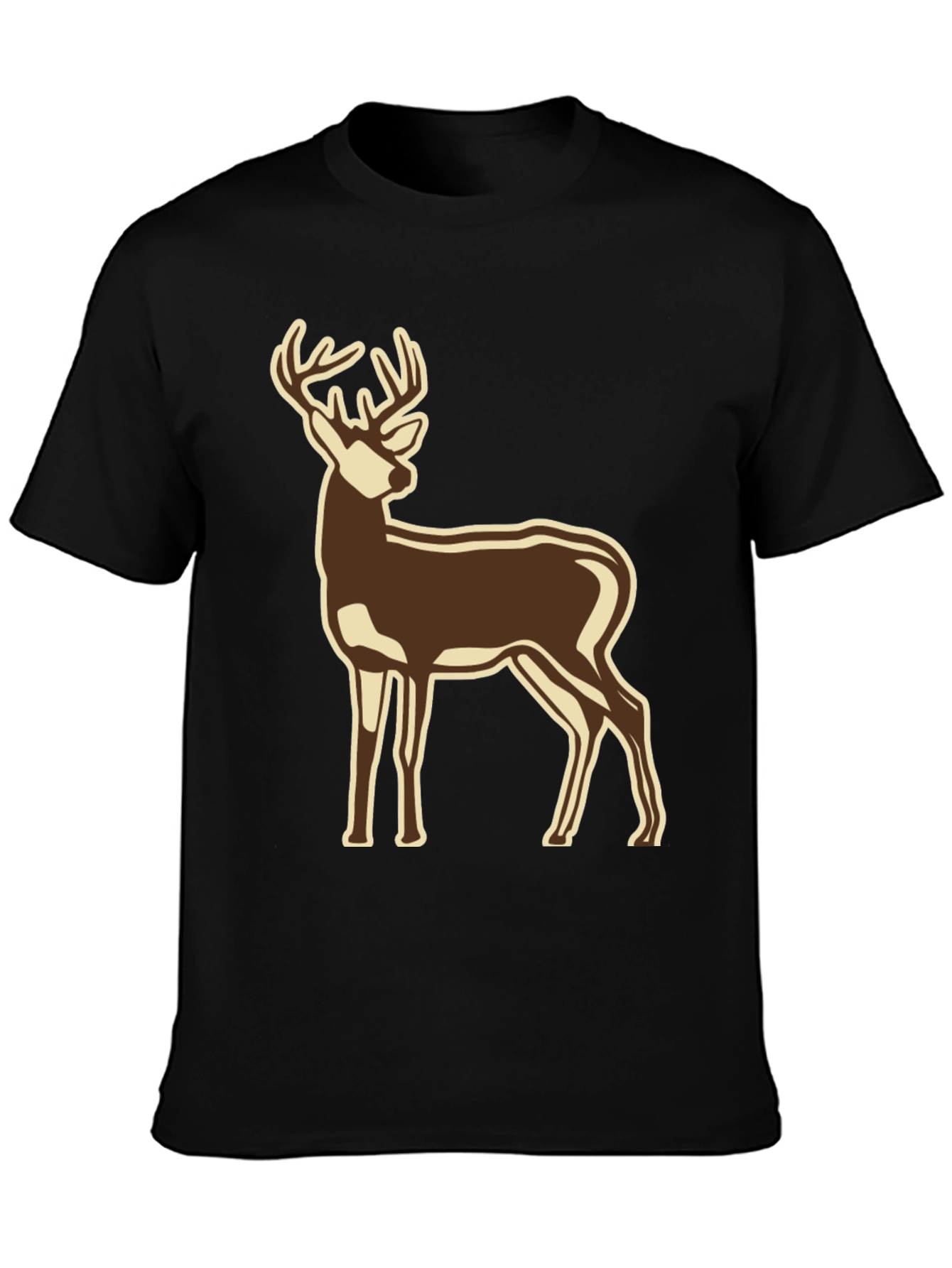 Black Deer Graphic Black T-Shirt view 3