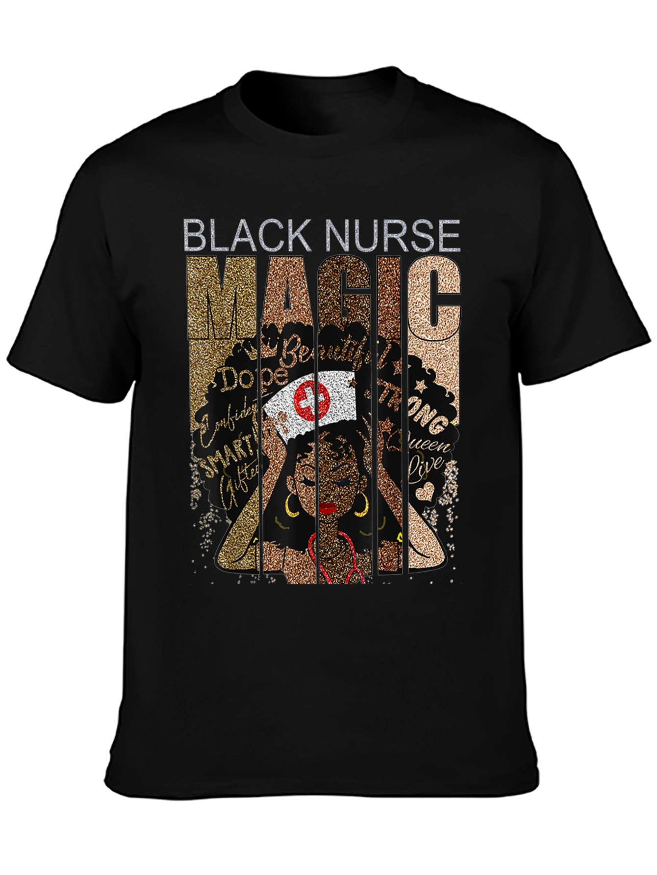Black Black Nurse Magic Graphic T-Shirt view 3