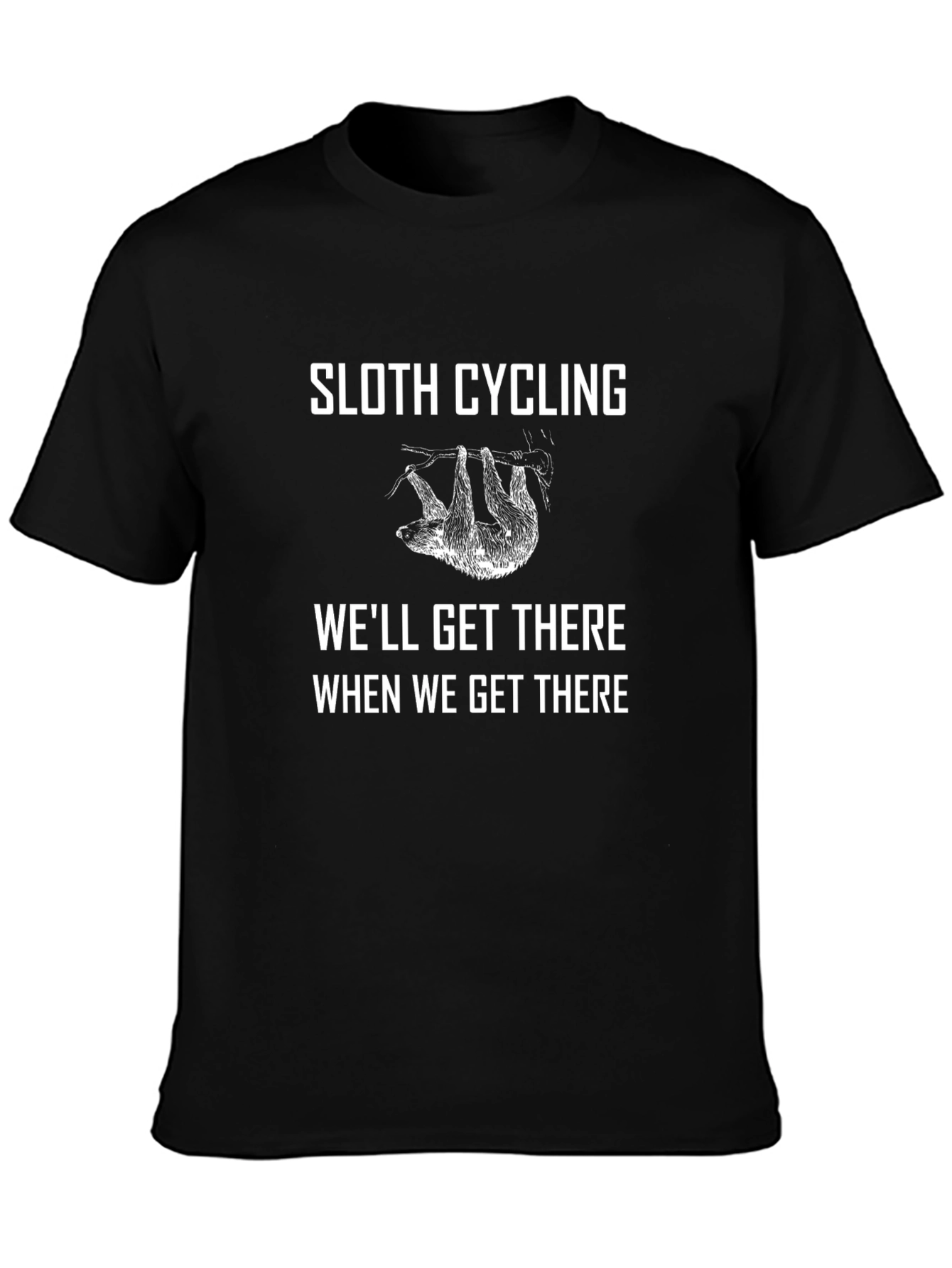Black Sloth Cycling T-Shirt - We'll Get There view 3