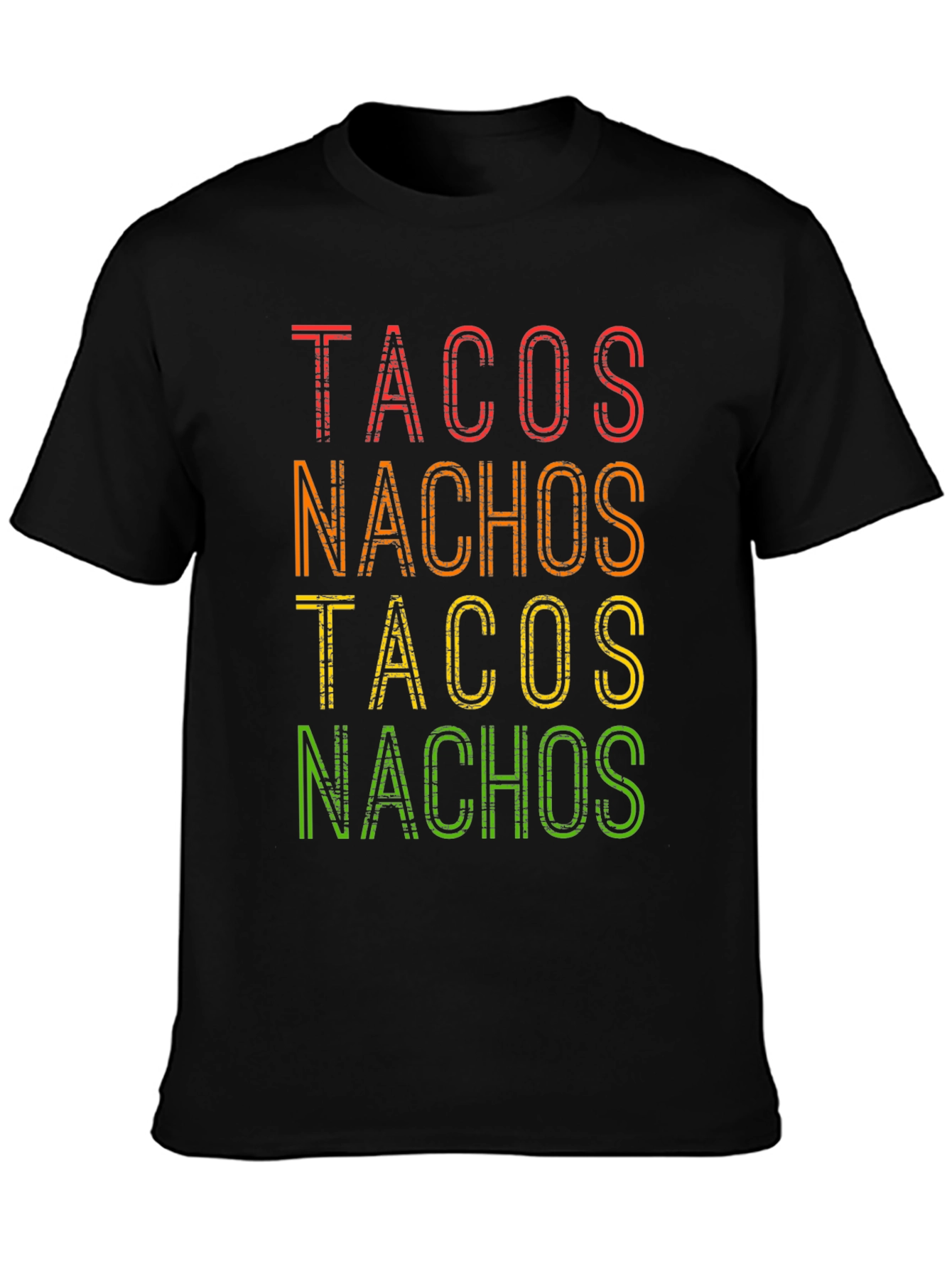 Black Tacos Nachos Graphic T-Shirt -  Foodie Fun! view 3