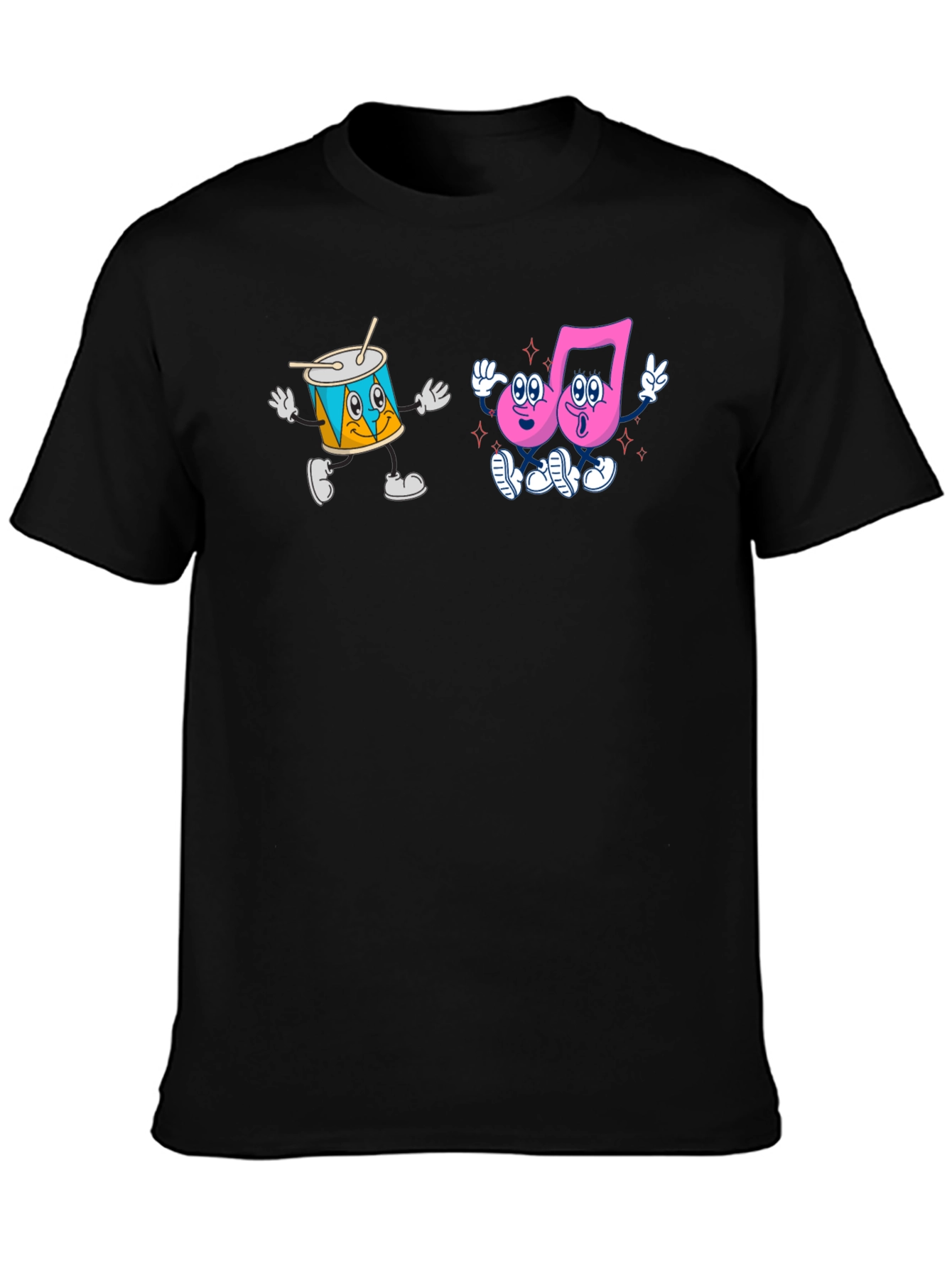 Black Cartoon Musical T-Shirt view 3