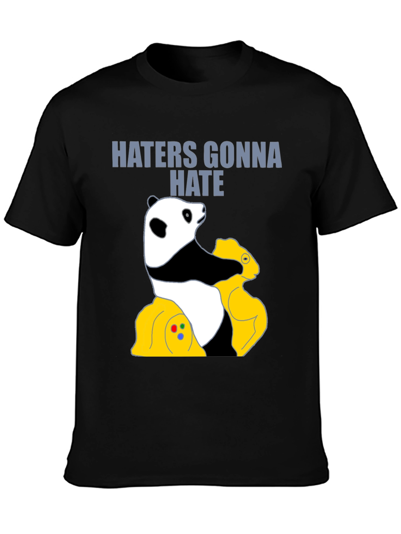 Black Haters Gonna Hate Panda T-Shirt - Gamer Style view 3