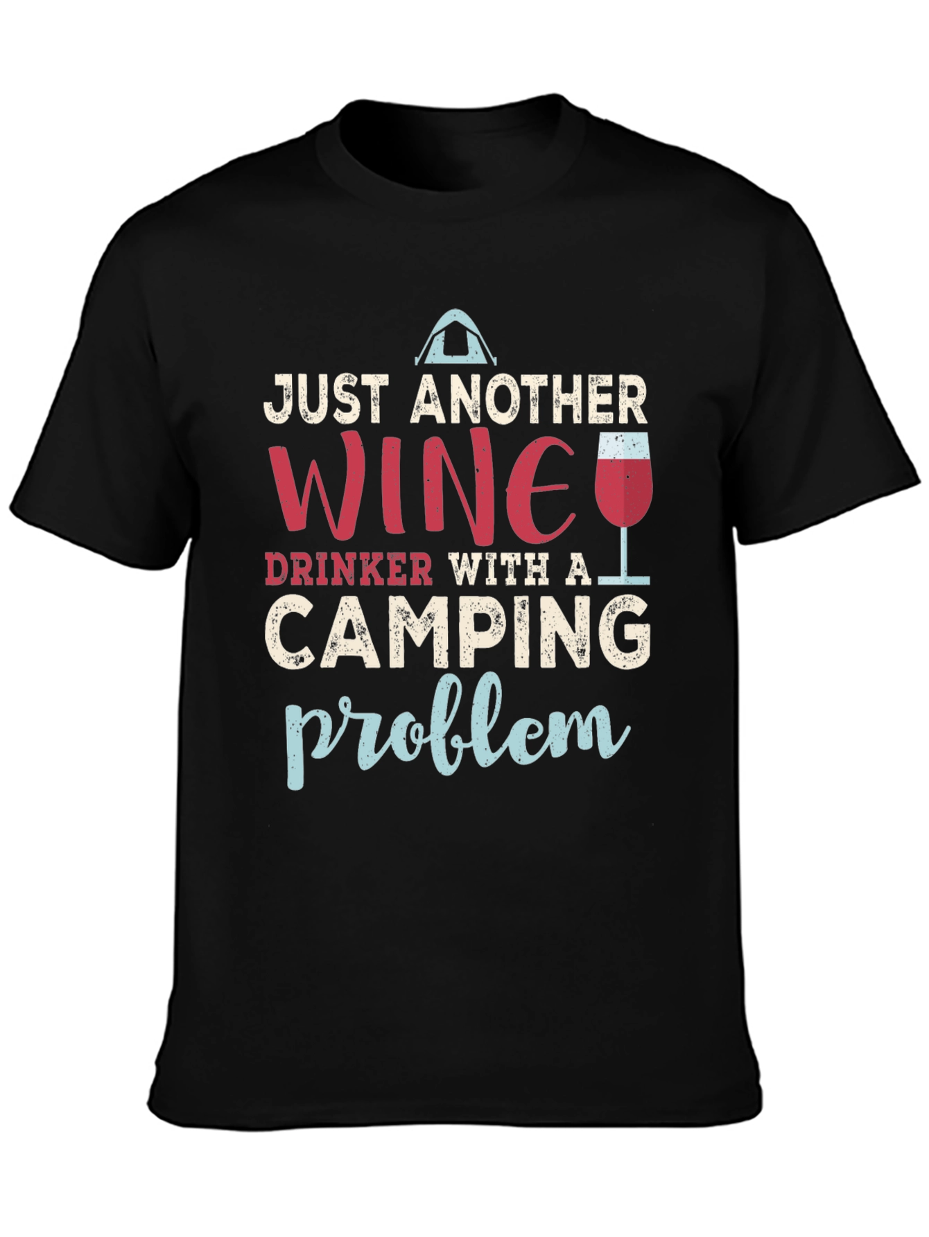 Black Wine and Camping Graphic T-Shirt view 3